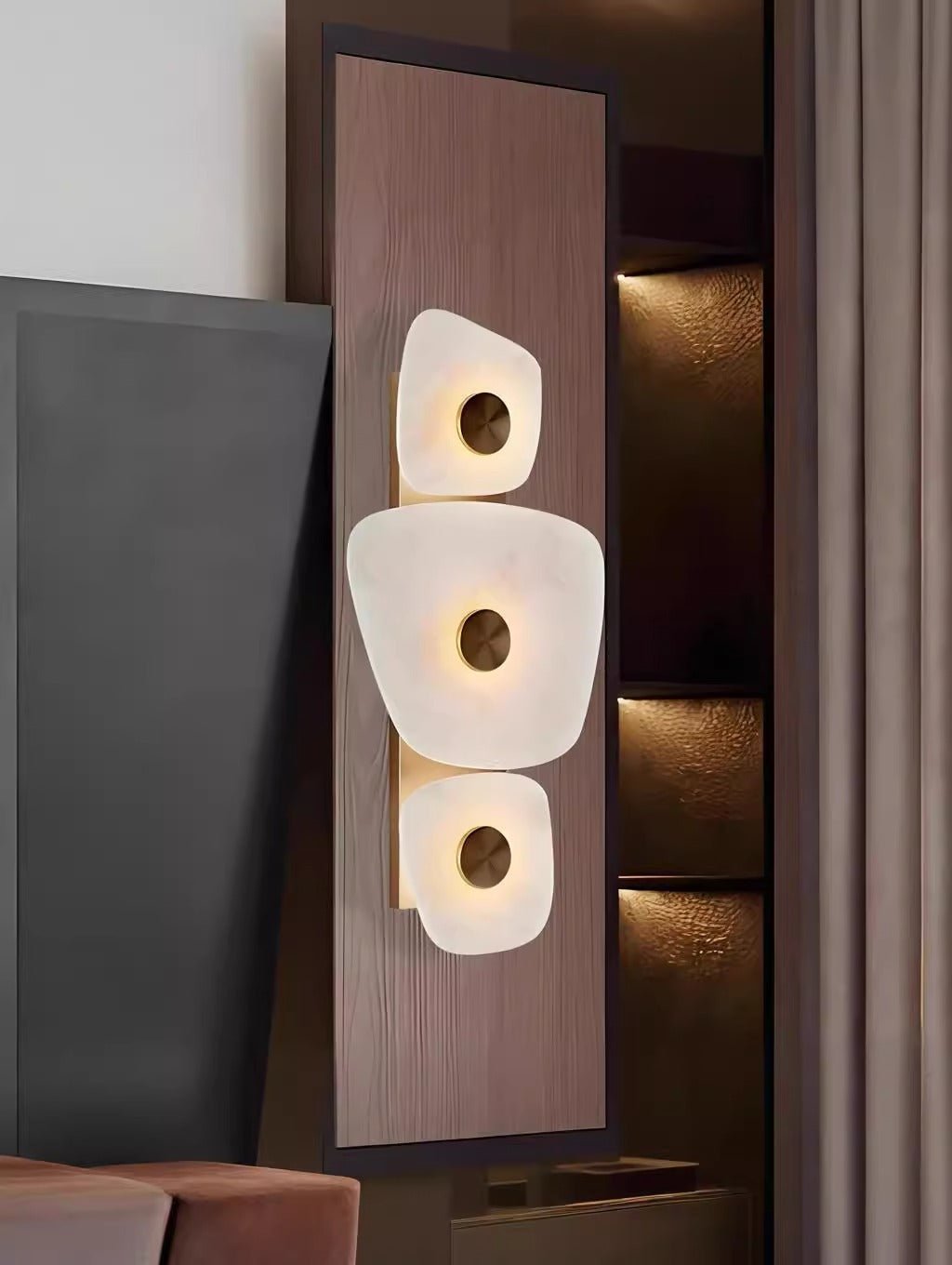 Holmdel Alabaster Wall Light, Hardwired Wall Sconce, detail 13