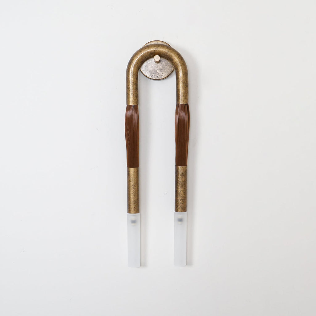 Horsehair Wall Light - Dia 18cm x H 67cm Iron, Hardwired Wall Sconce, detail 13