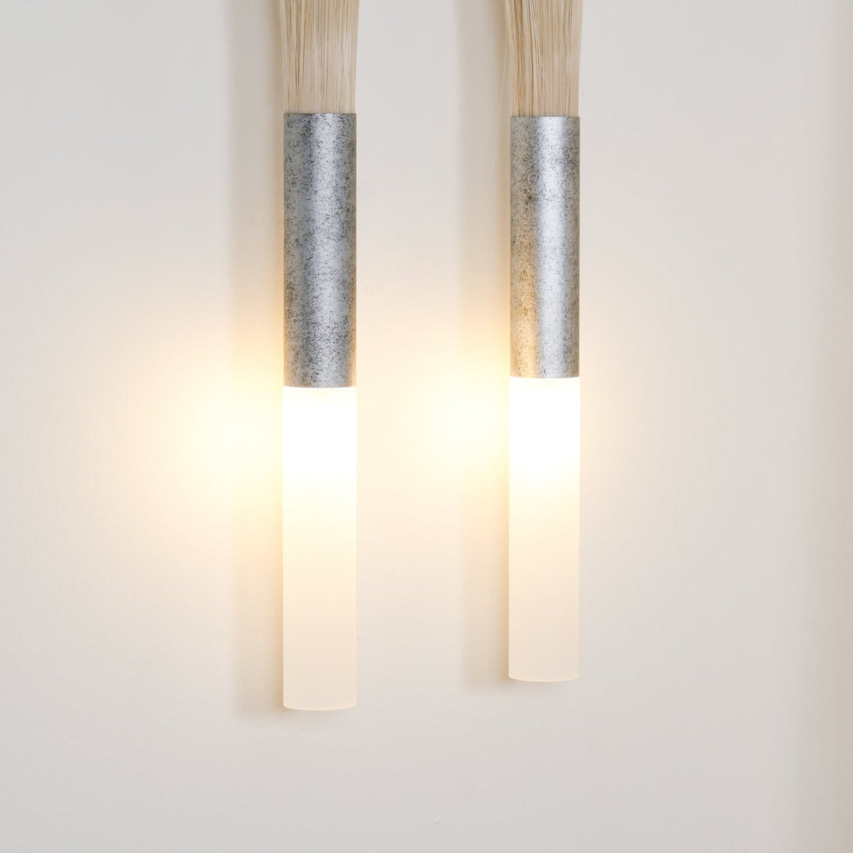 Horsehair Wall Light - Dia 18cm x H 67cm Iron, Hardwired Wall Sconce, detail 17