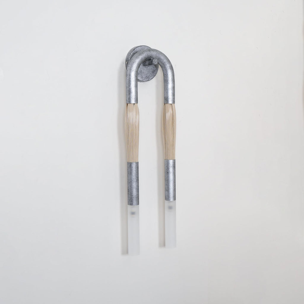 Horsehair Wall Light - Dia 18cm x H 67cm Iron, Hardwired Wall Sconce, detail 12