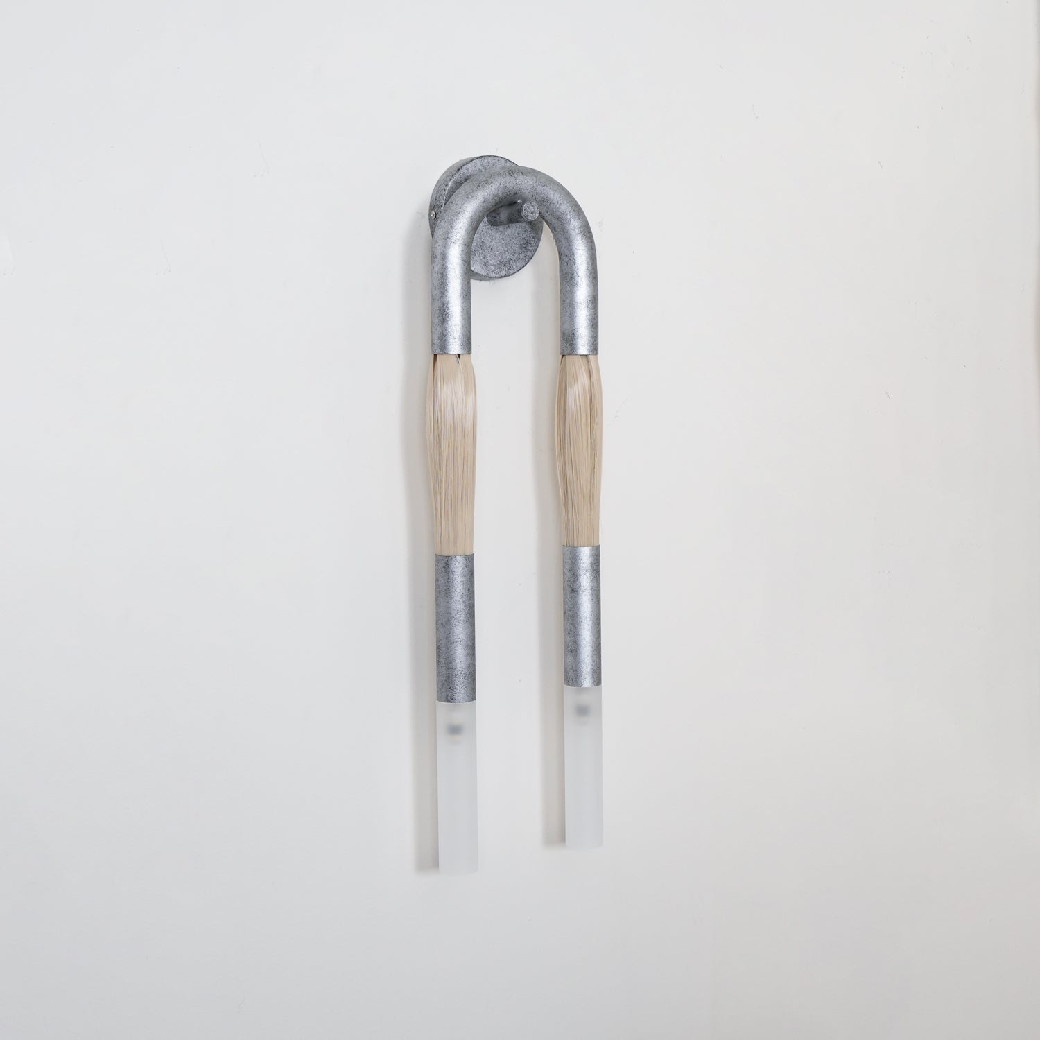 Horsehair Wall Light - Dia 18cm x H 67cm Iron, Hardwired Wall Sconce, detail 12