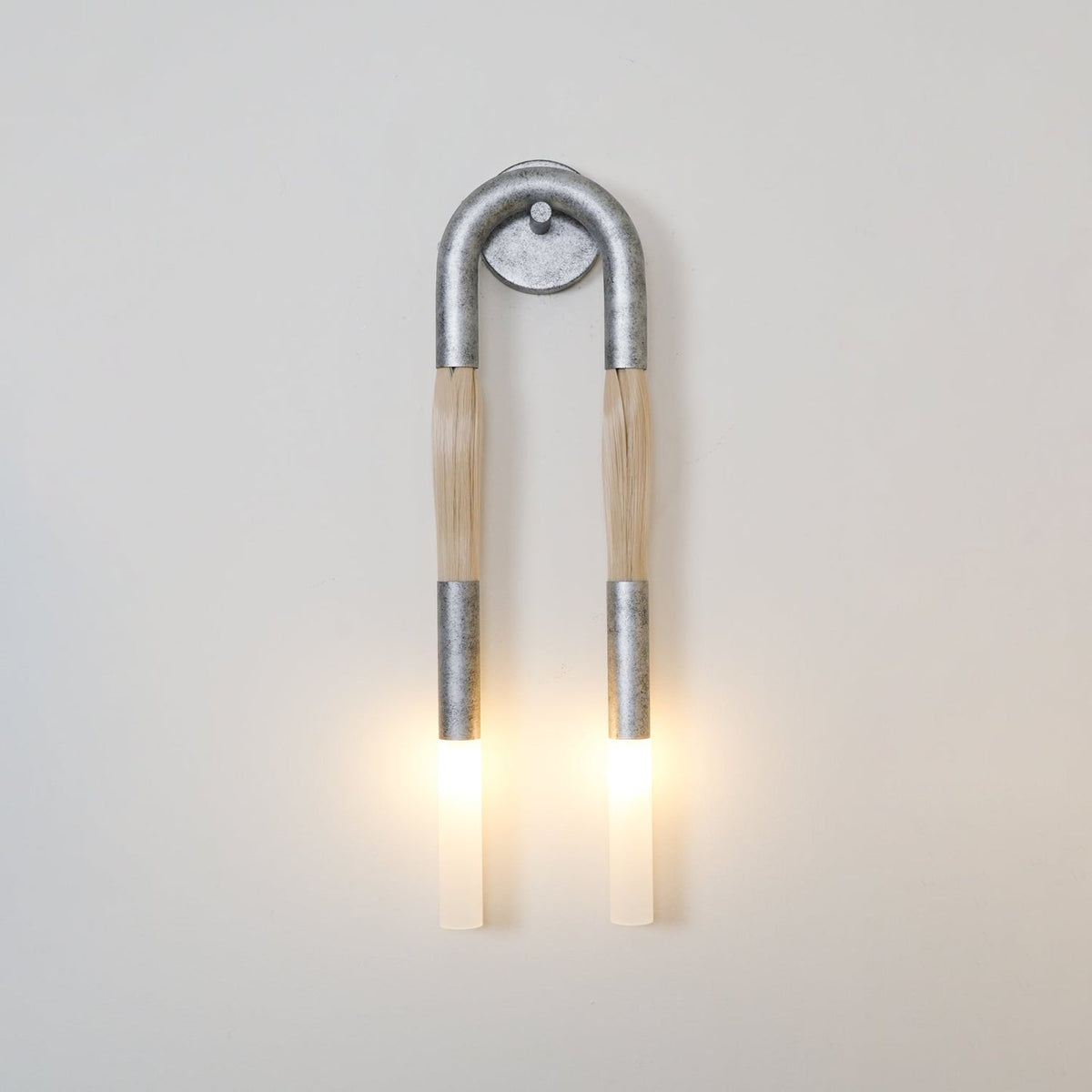 Horsehair Wall Light - Dia 18cm x H 67cm Iron, Hardwired Wall Sconce, detail 21