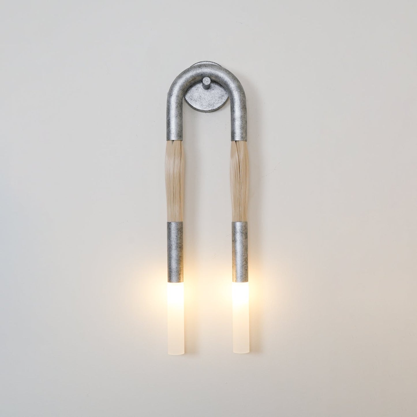 Horsehair Wall Light - Dia 18cm x H 67cm Iron, Hardwired Wall Sconce, detail 21