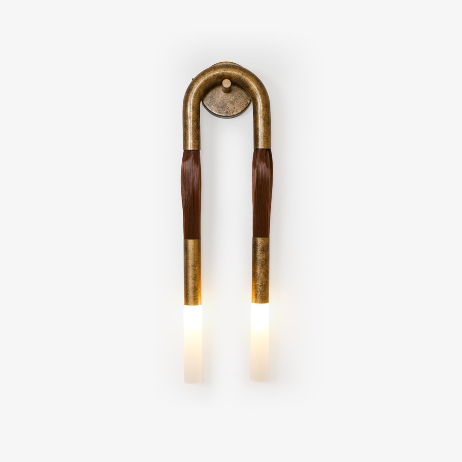 Horsehair Wall Light - Dia 18cm x H 67cm Iron, Hardwired Wall Sconce, detail 2