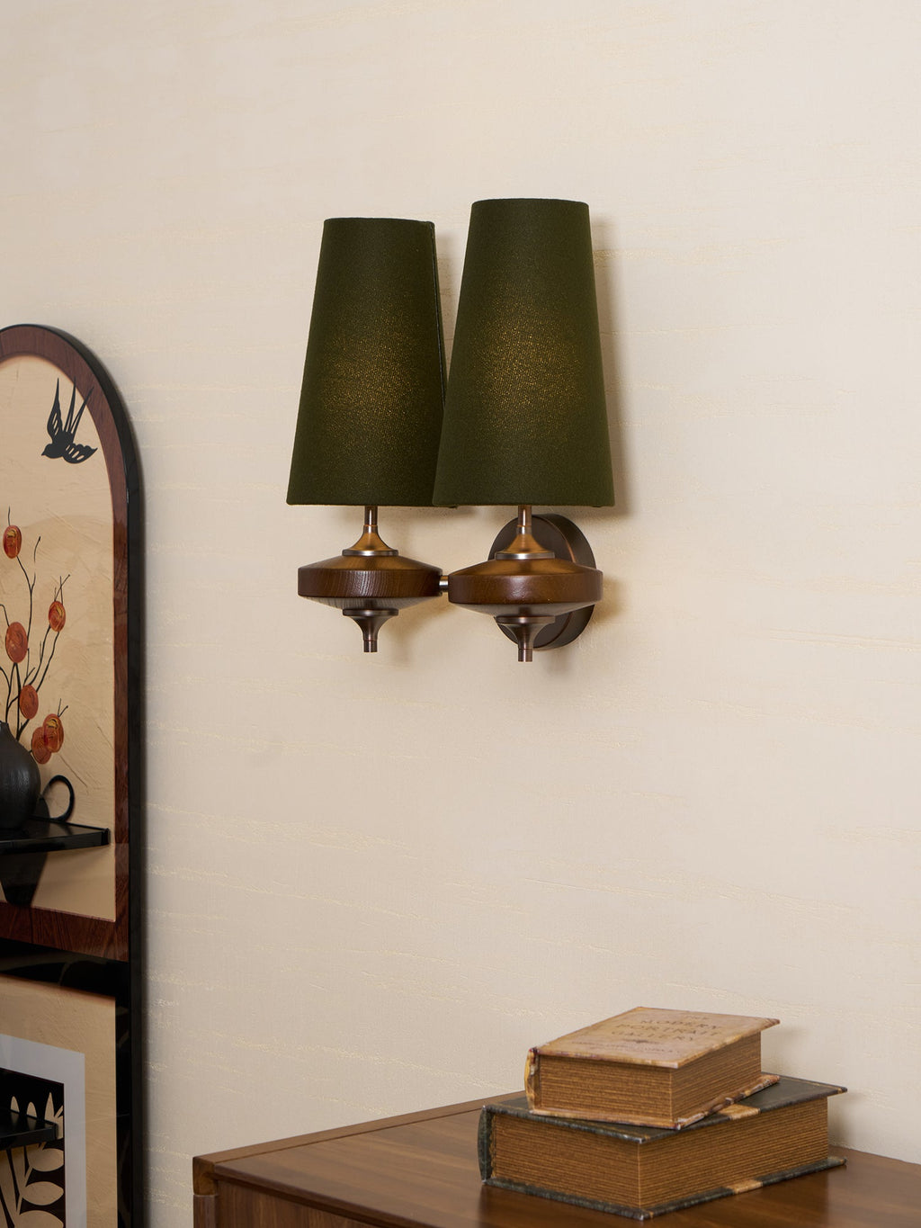 Orlan Twin Shade Wall Light, Hardwired Wall Sconce, detail 7