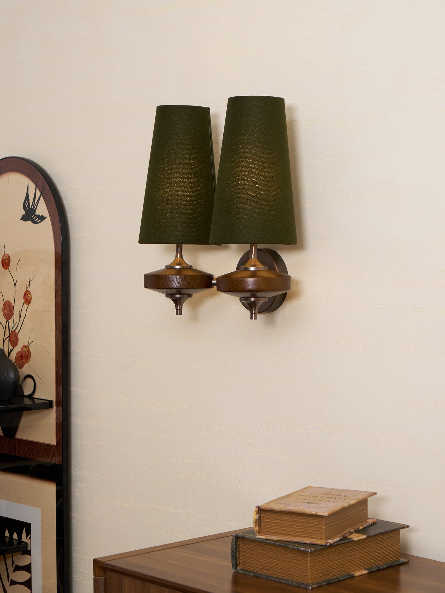 Orlan Twin Shade Wall Light, Hardwired Wall Sconce, detail 7