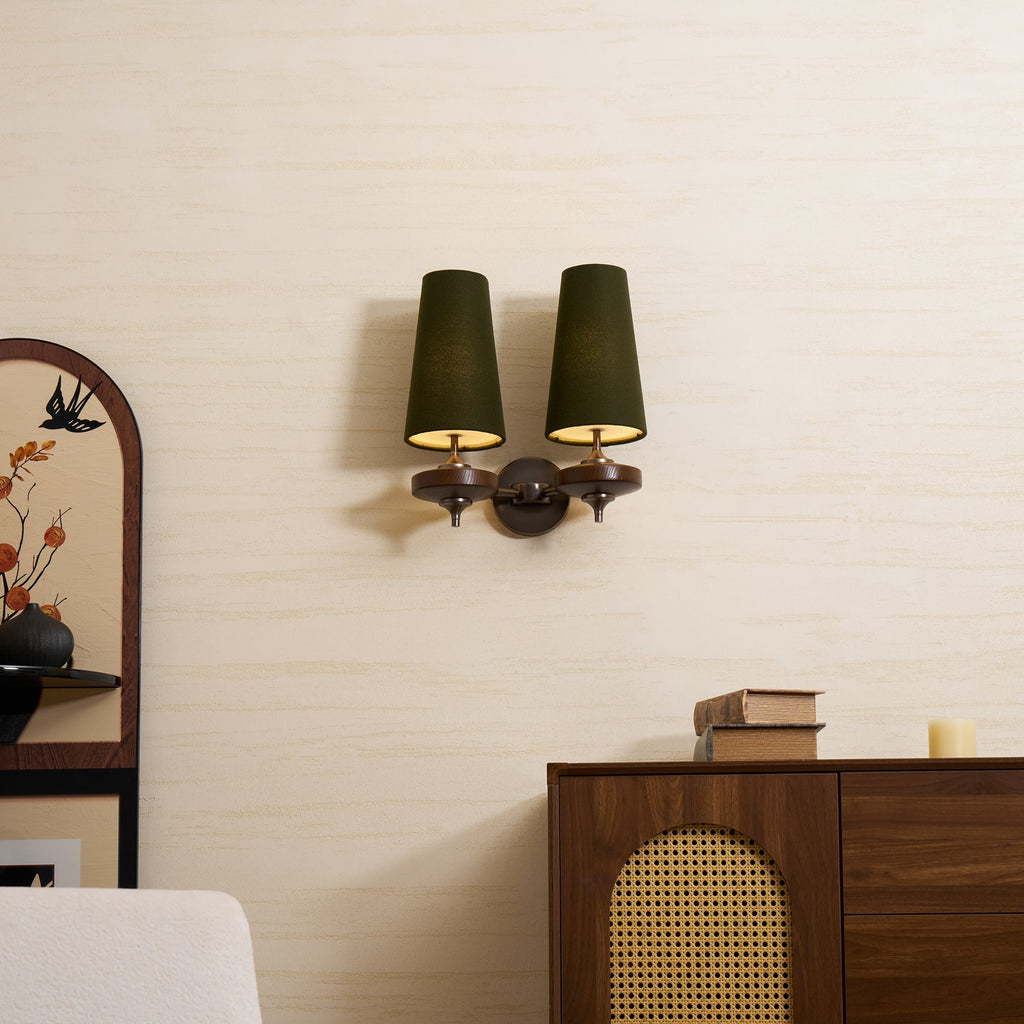 Orlan Twin Shade Wall Light, Hardwired Wall Sconce, detail 4