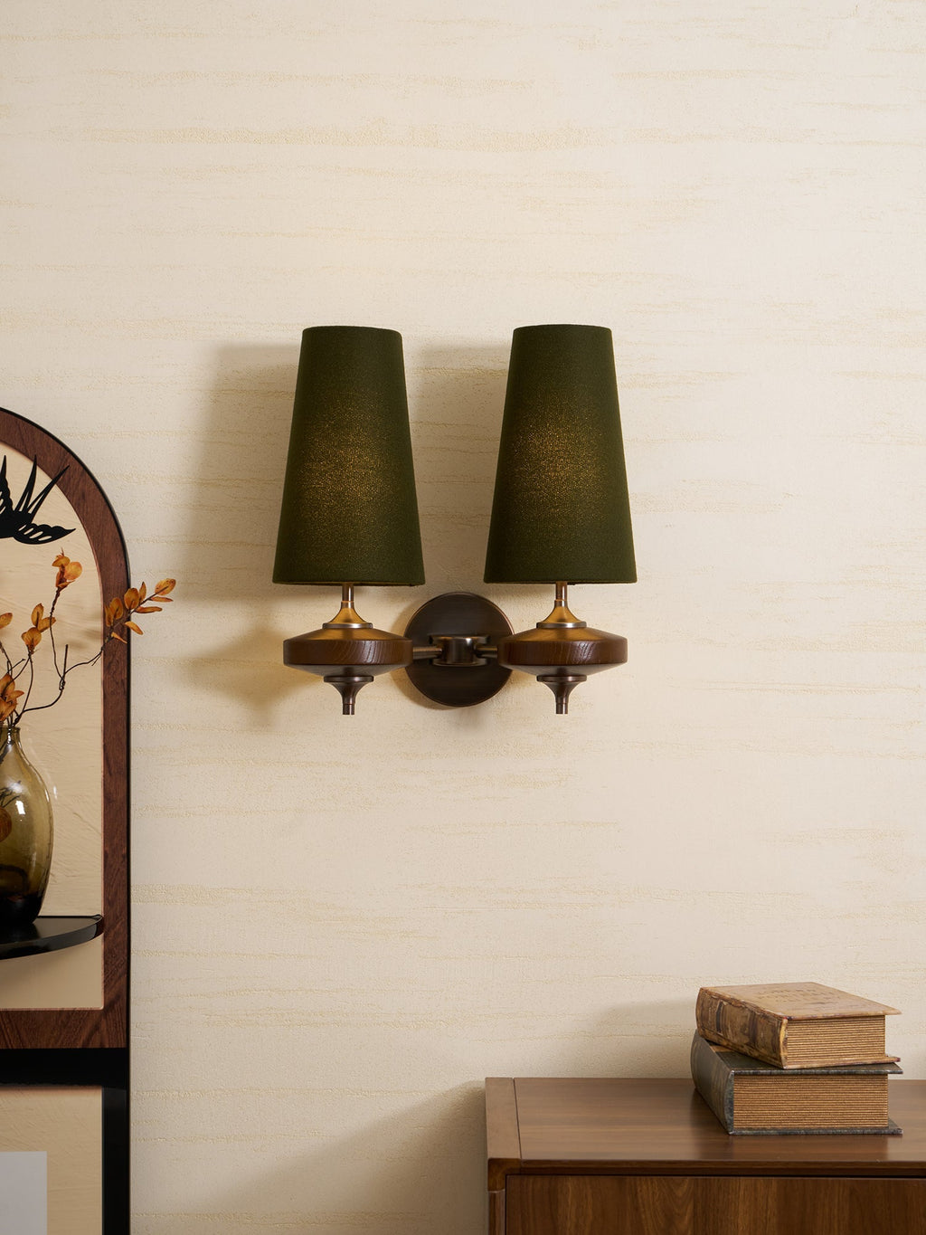 Orlan Twin Shade Wall Light, Hardwired Wall Sconce, detail 2