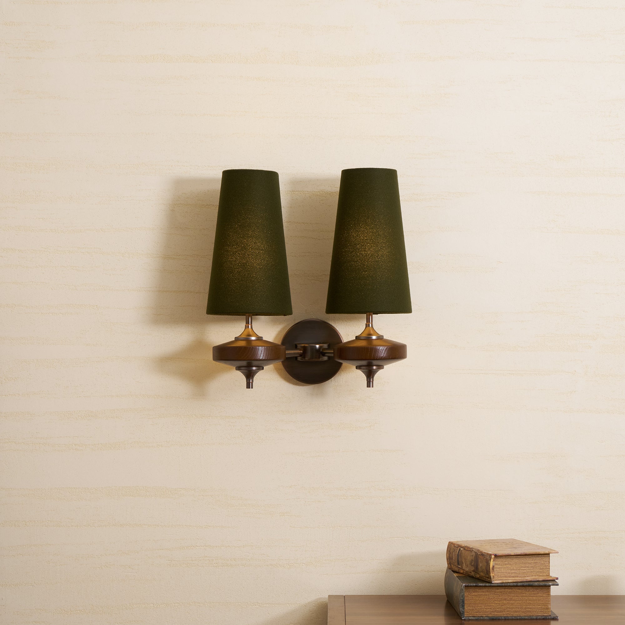 Orlan Twin Shade Wall Light, Hardwired Wall Sconce, detail 3