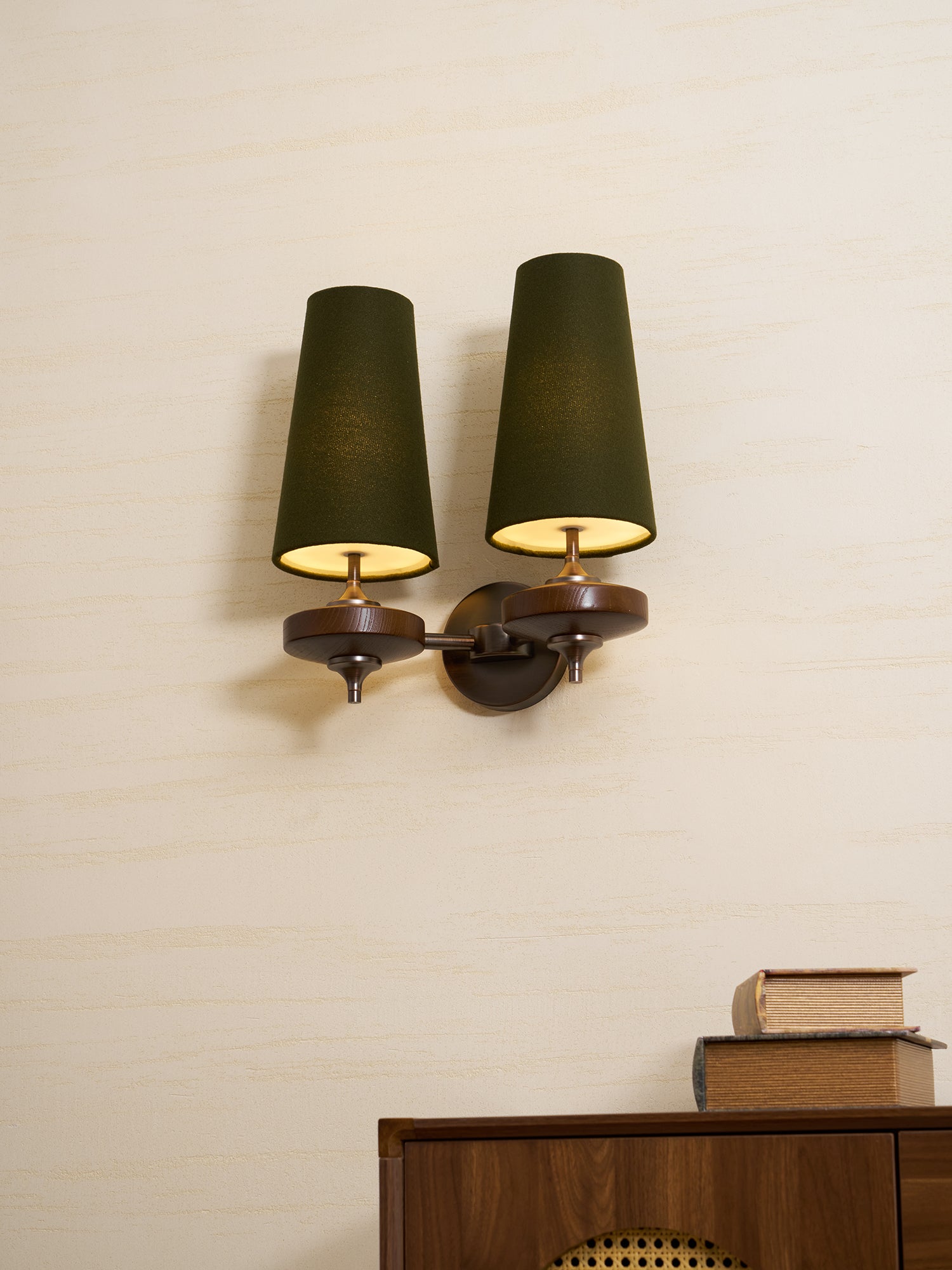 Orlan Twin Shade Wall Light, Hardwired Wall Sconce, detail 10