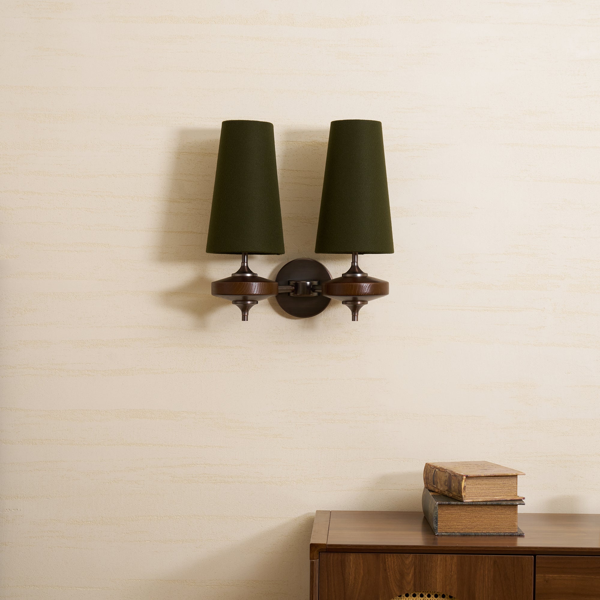 Orlan Twin Shade Wall Light, Hardwired Wall Sconce, detail 5