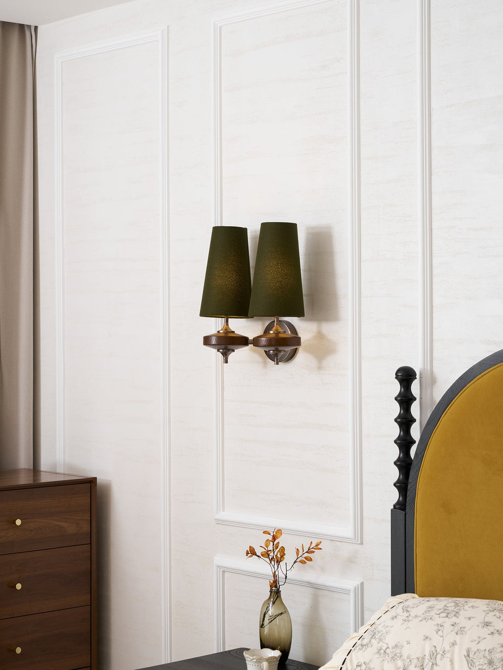 Orlan Twin Shade Wall Light, Hardwired Wall Sconce, detail 30