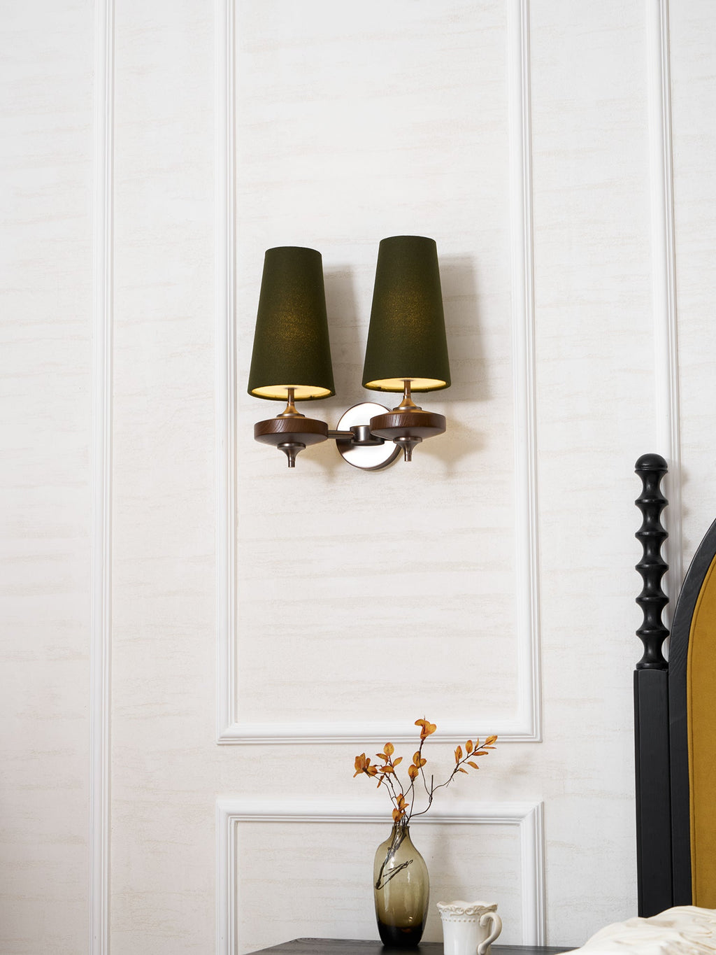 Orlan Twin Shade Wall Light, Hardwired Wall Sconce, detail 31