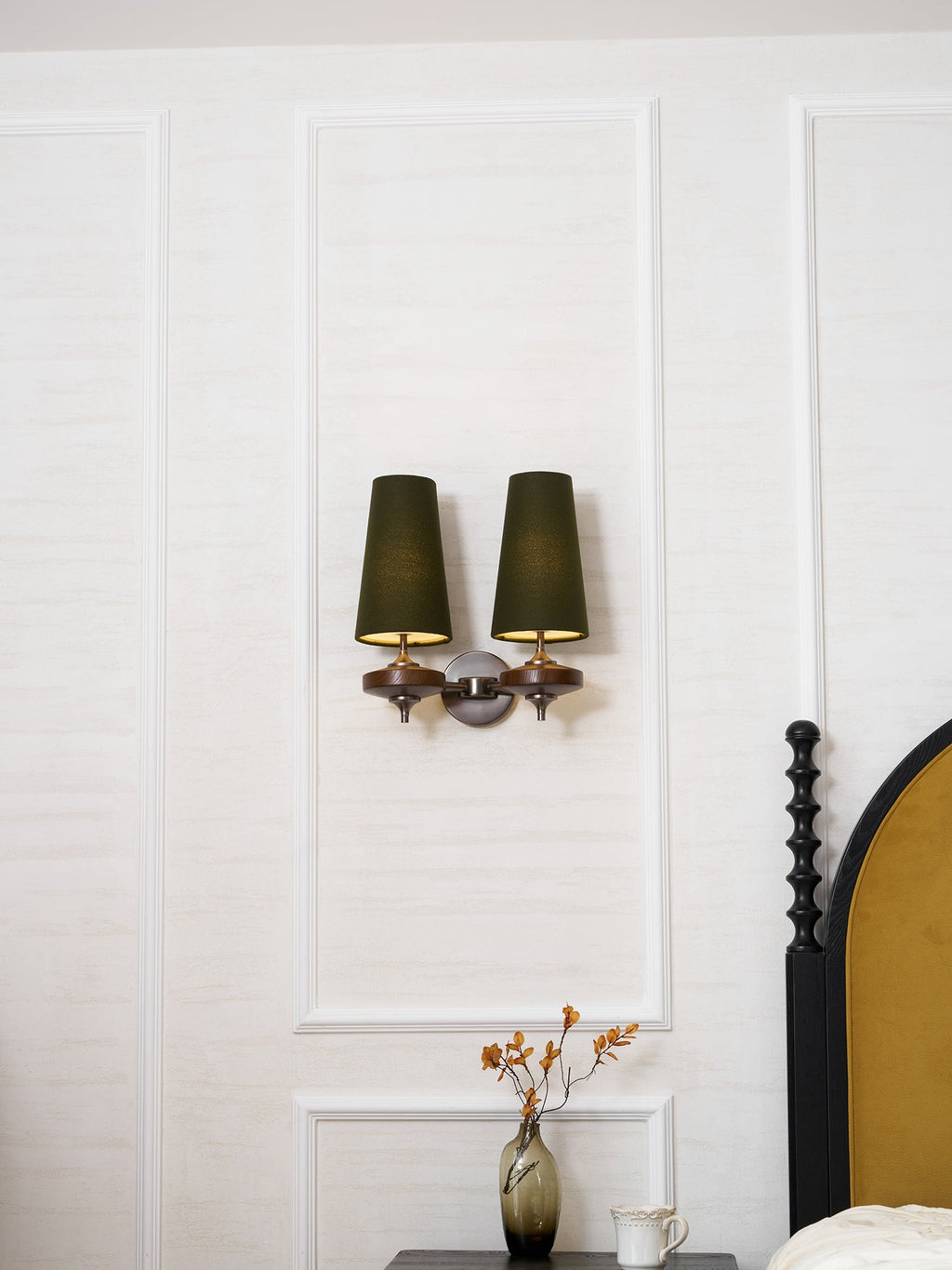 Orlan Twin Shade Wall Light, Hardwired Wall Sconce, detail 32