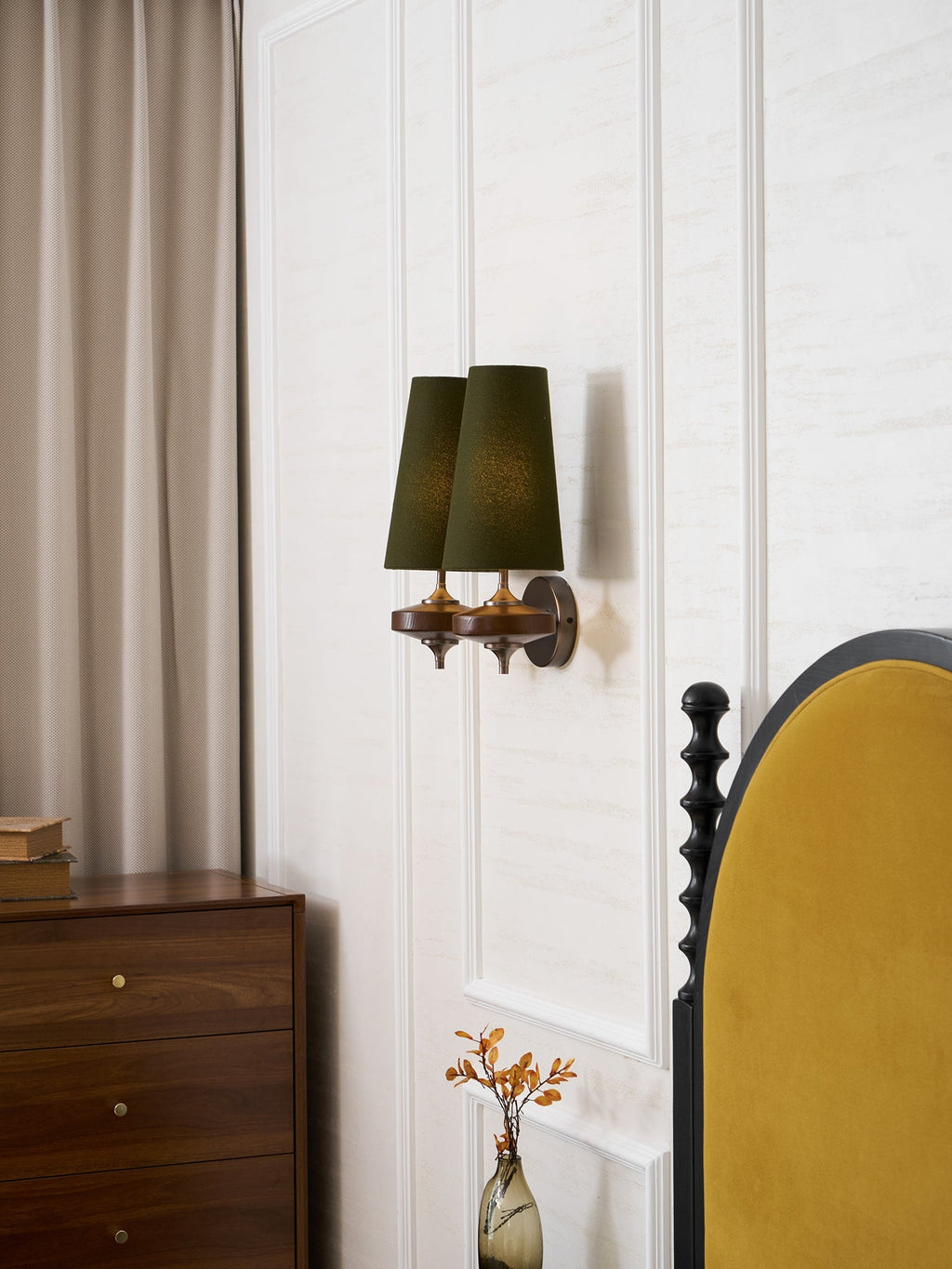 Orlan Twin Shade Wall Light, Hardwired Wall Sconce, detail 33