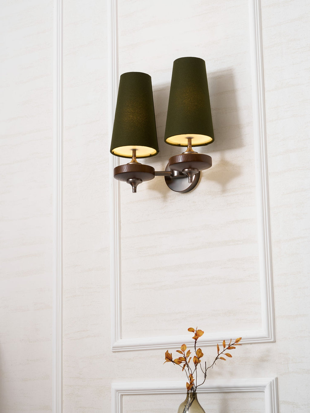 Orlan Twin Shade Wall Light, Hardwired Wall Sconce, detail 34