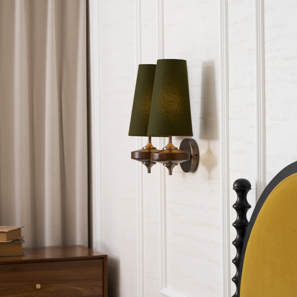 Orlan Twin Shade Wall Light, Hardwired Wall Sconce, detail 35