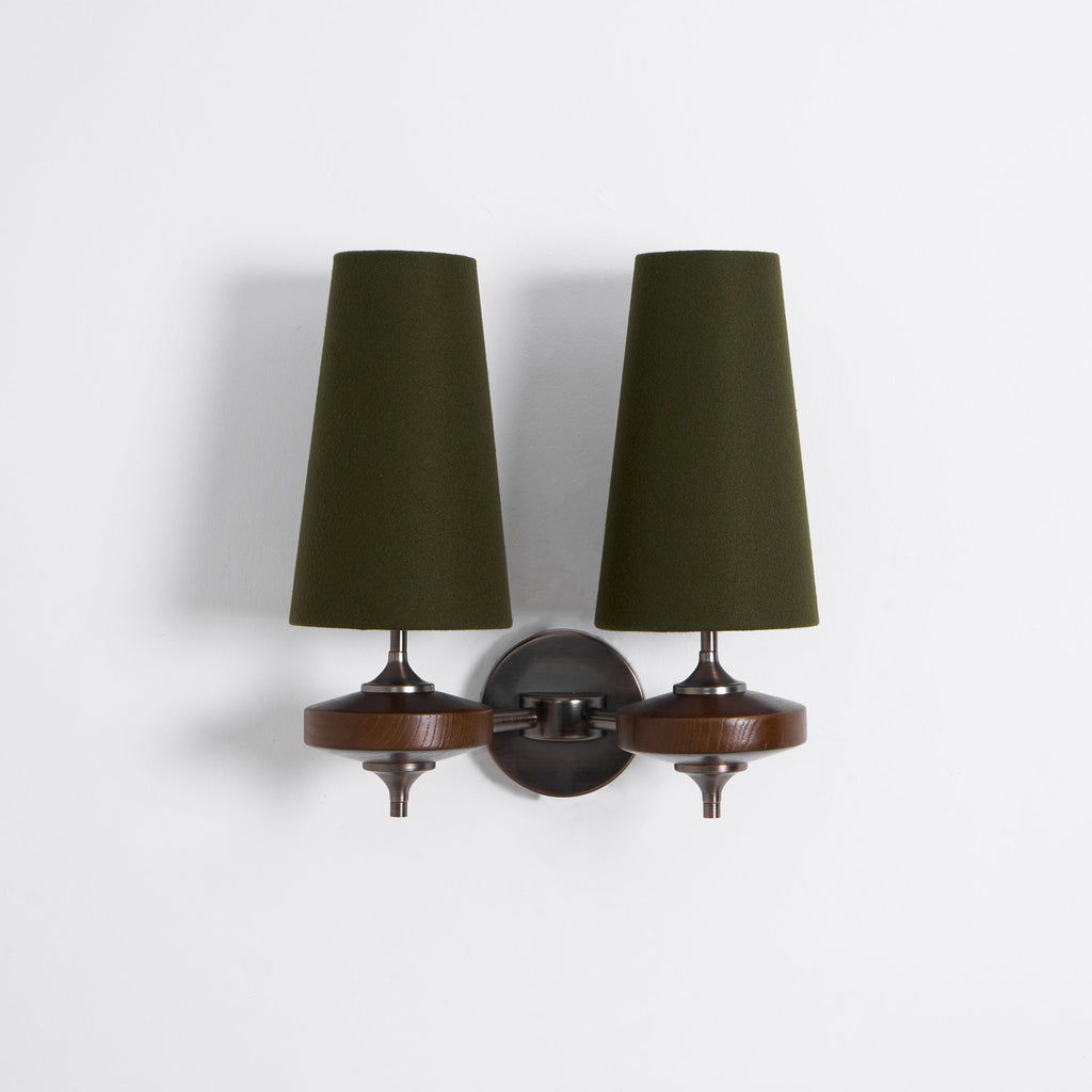 Orlan Twin Shade Wall Light, Hardwired Wall Sconce, detail 37