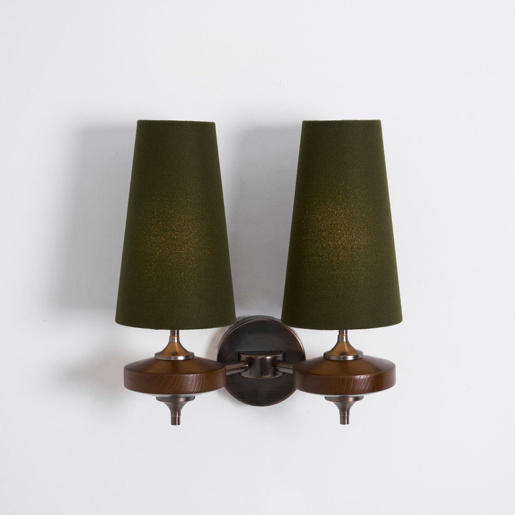 Orlan Twin Shade Wall Light, Hardwired Wall Sconce, detail 41