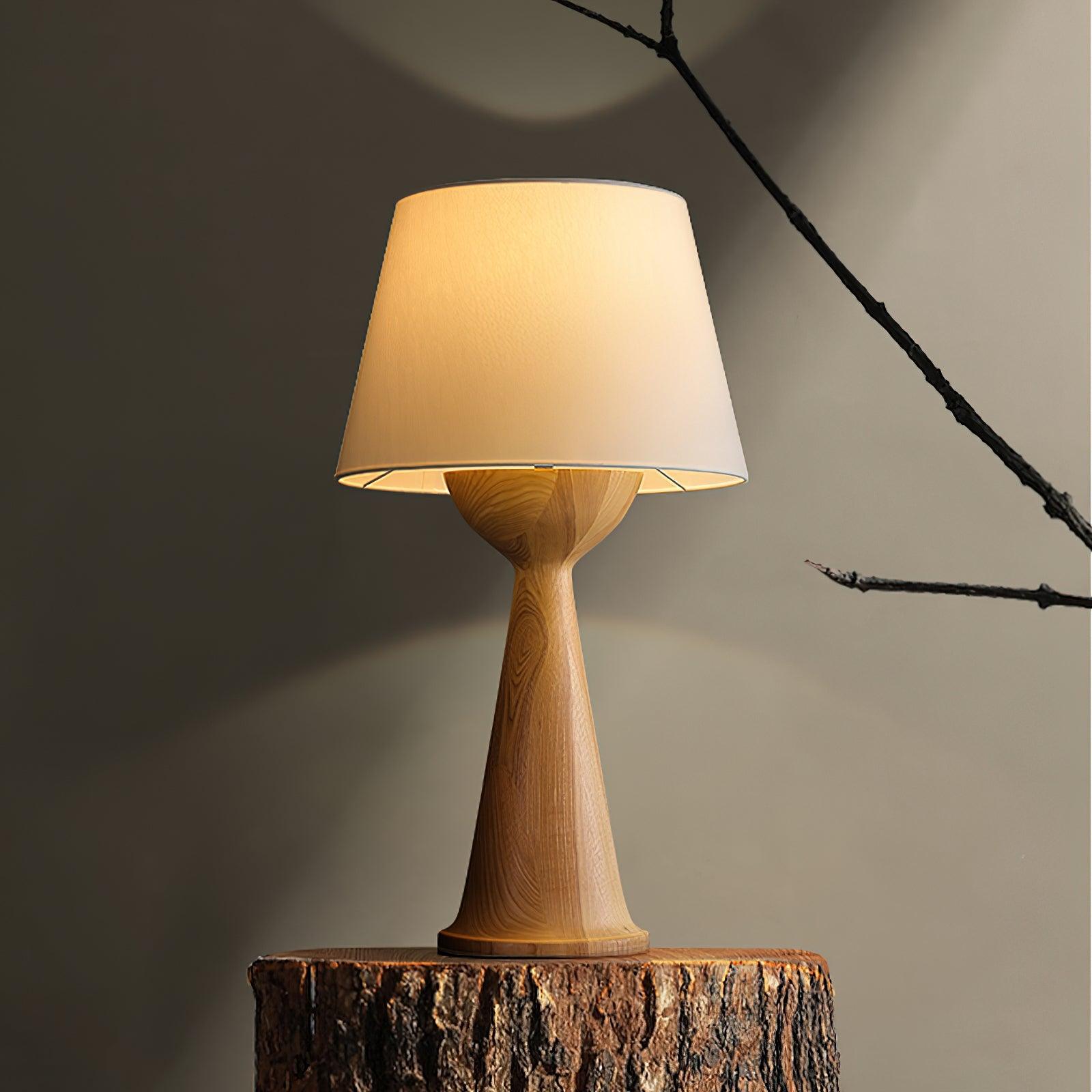 Hourglass Wood Table Light, Bedside Table Lamp, detail 2
