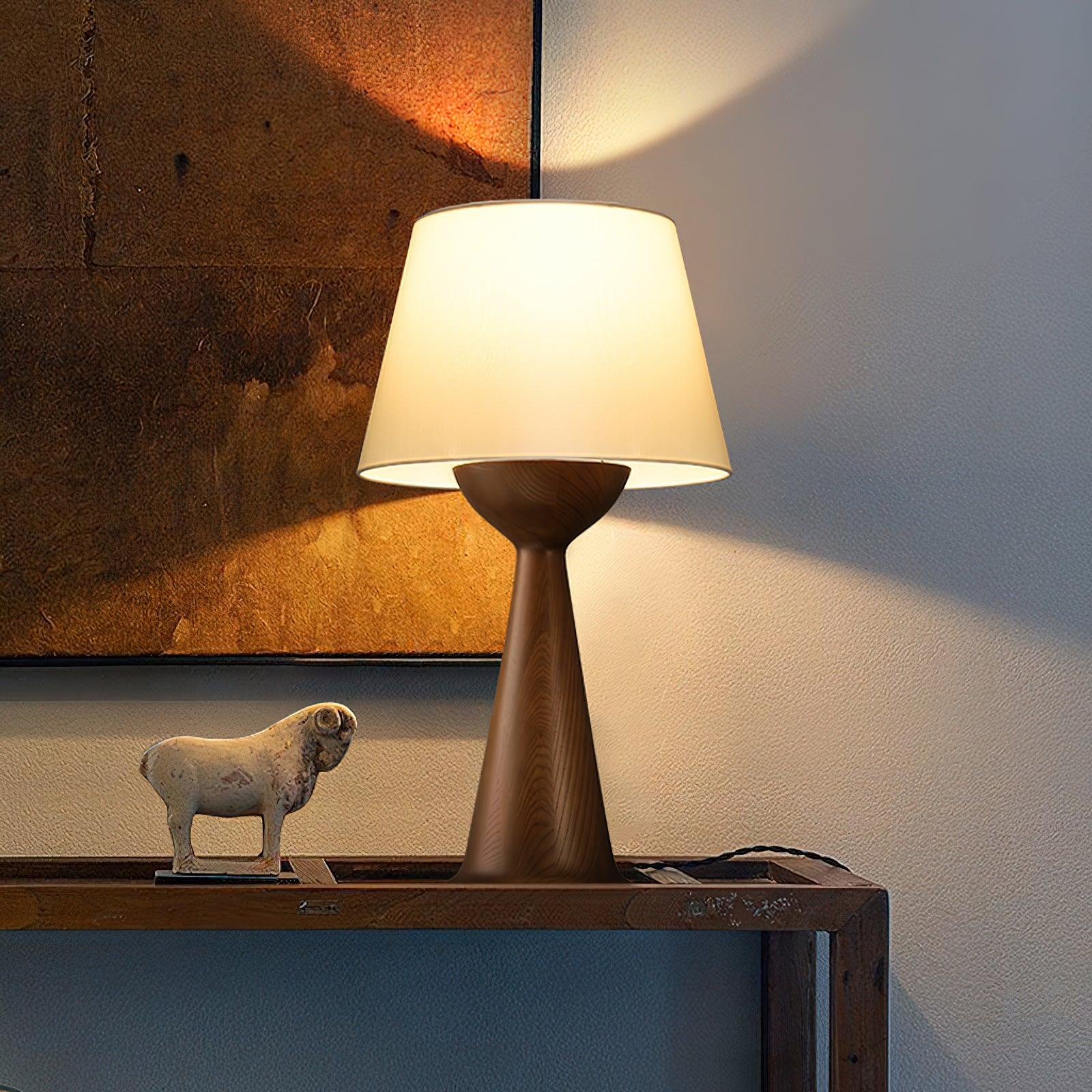 Hourglass Wood Table Light, Bedside Table Lamp, detail 5