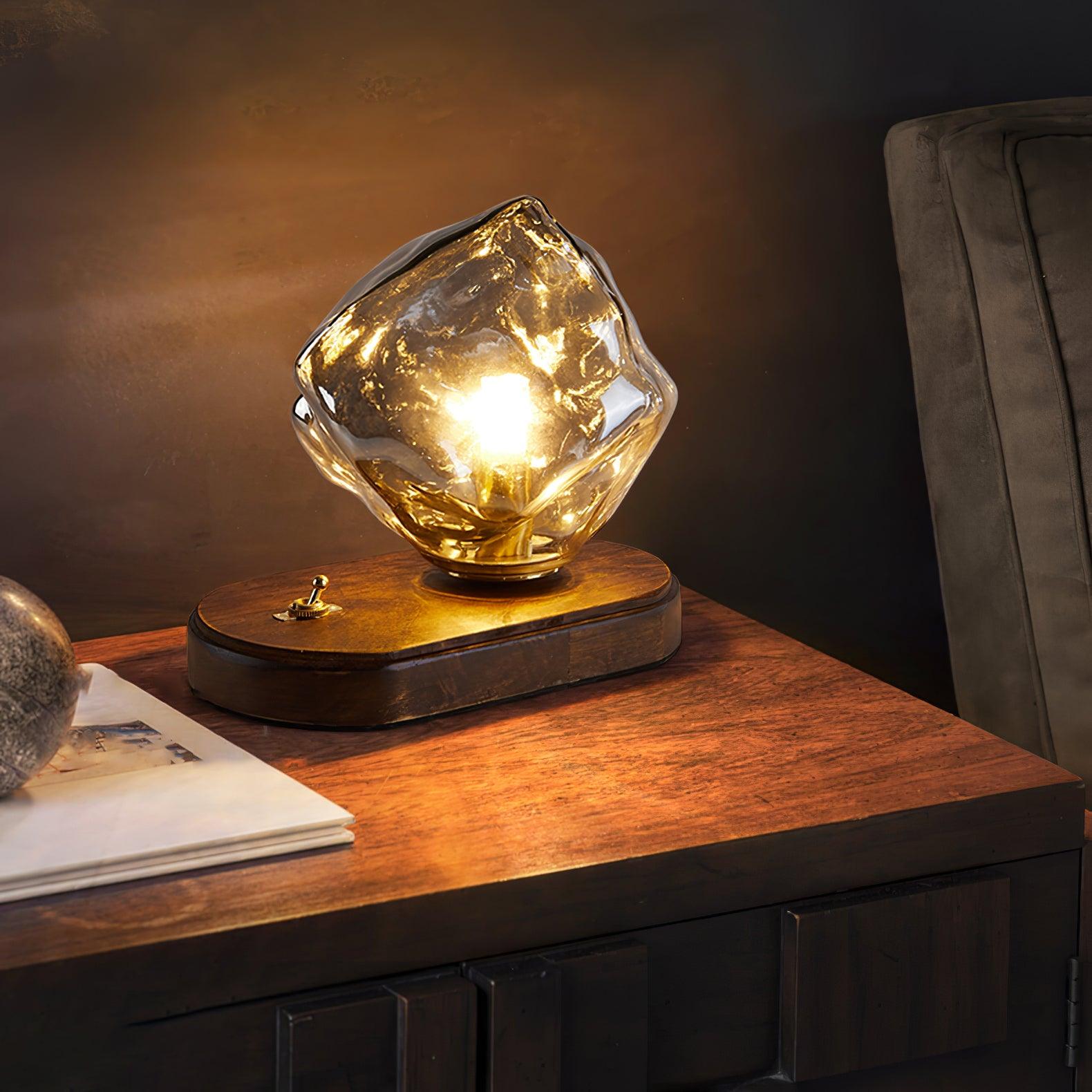 Ice Stone Glass Table Light, Bedside Table Lamp, detail 3