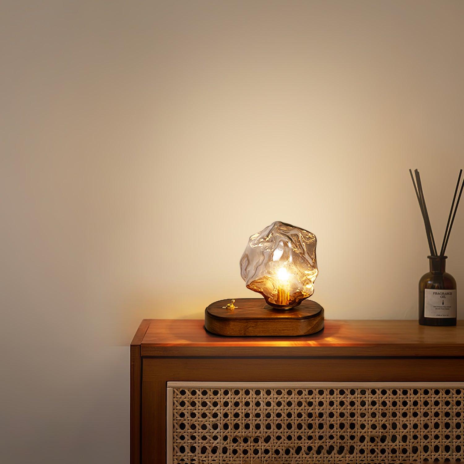 Ice Stone Glass Table Light, Bedside Table Lamp, detail 6