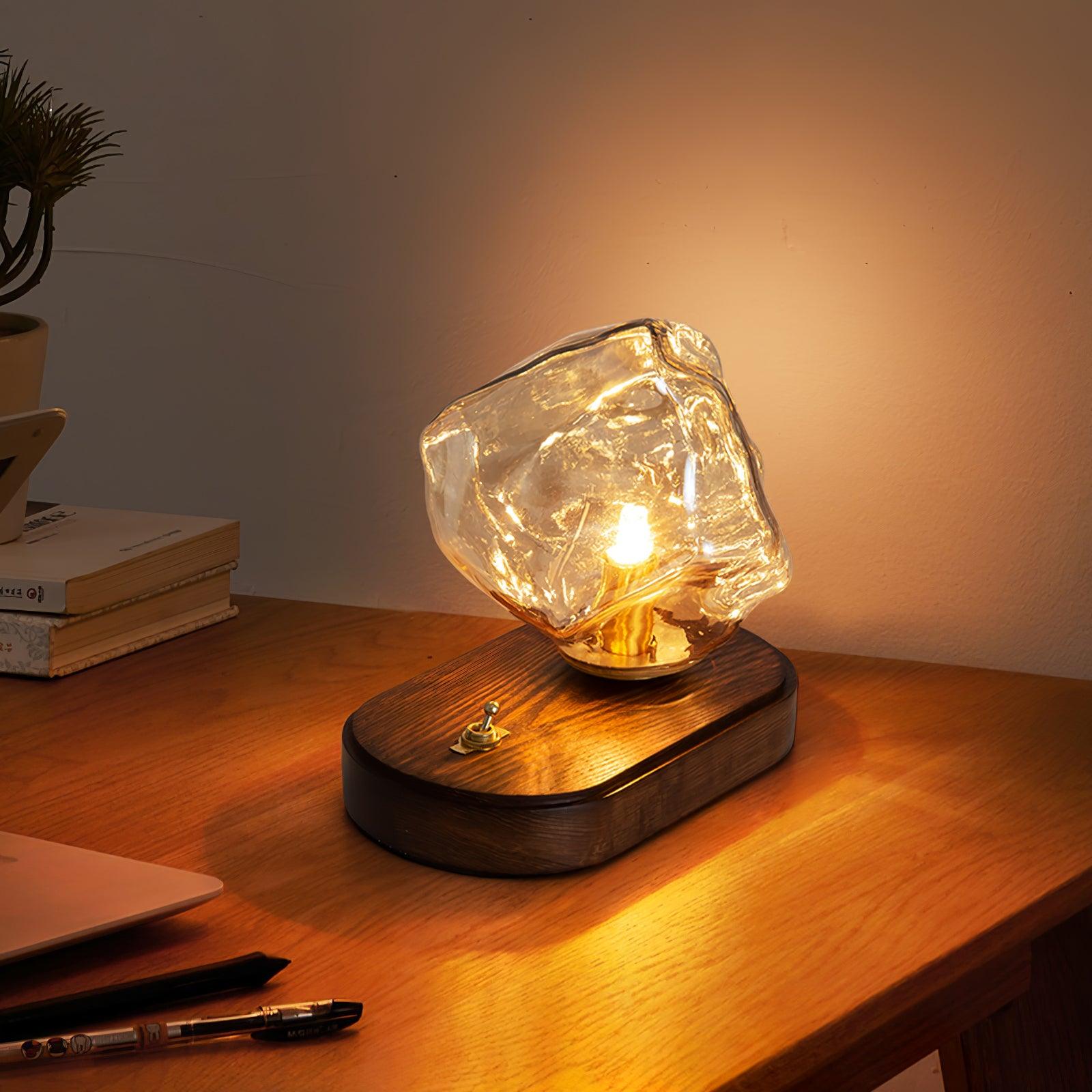 Ice Stone Glass Table Light, Bedside Table Lamp, detail 2