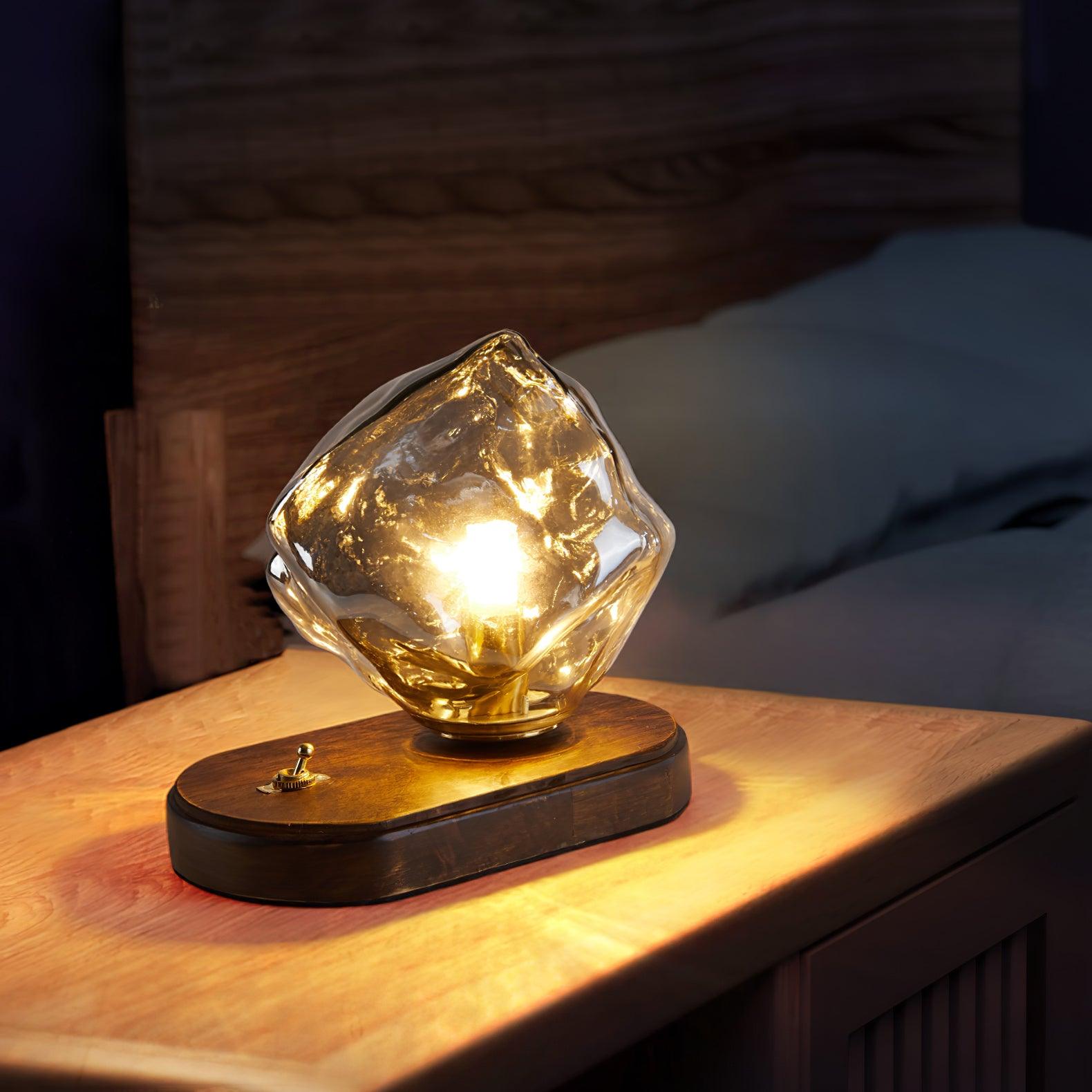 Ice Stone Glass Table Light, Bedside Table Lamp, detail 7