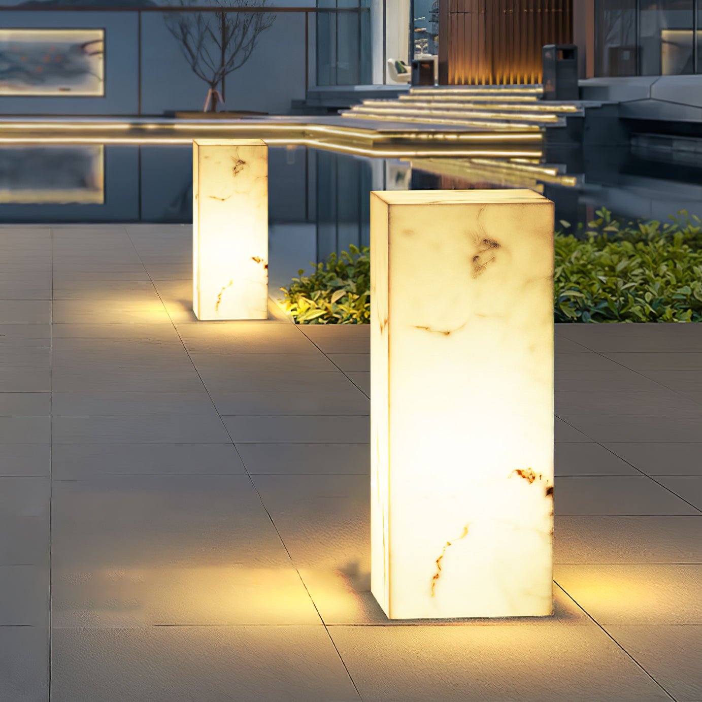 Imitation Marble Cube Exterior Light, Outdoor Wall Light, detail 3