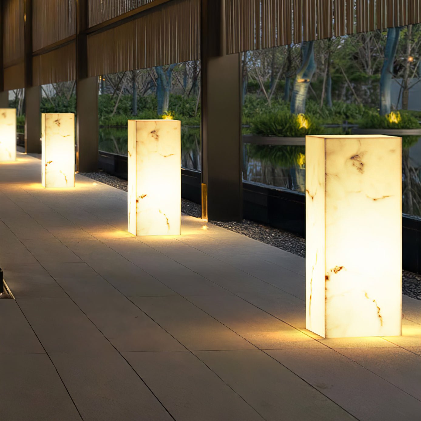 Imitation Marble Cube Exterior Light, Outdoor Wall Light, detail 4