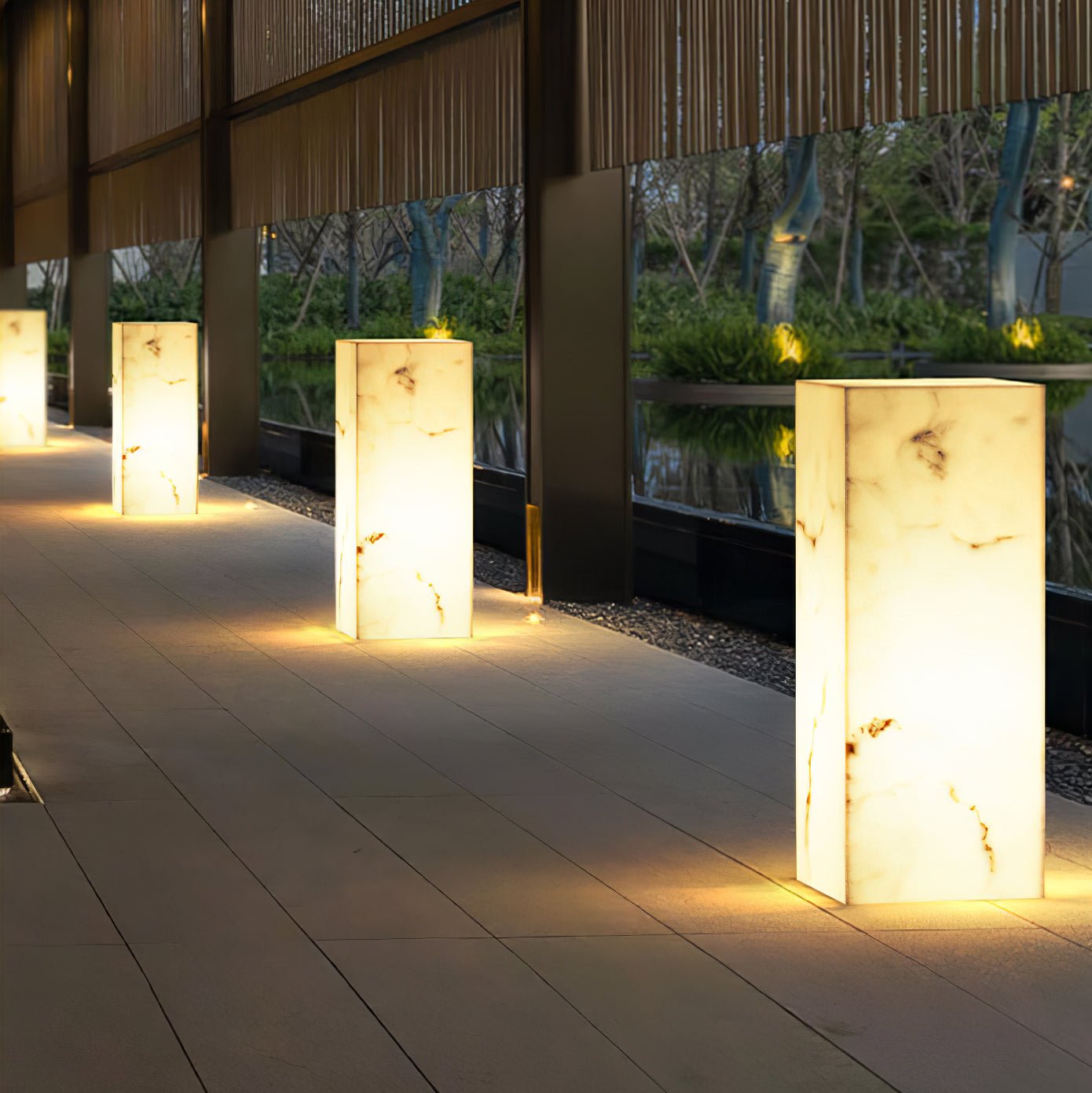Imitation Marble Cube Exterior Light, Outdoor Wall Light, detail 2