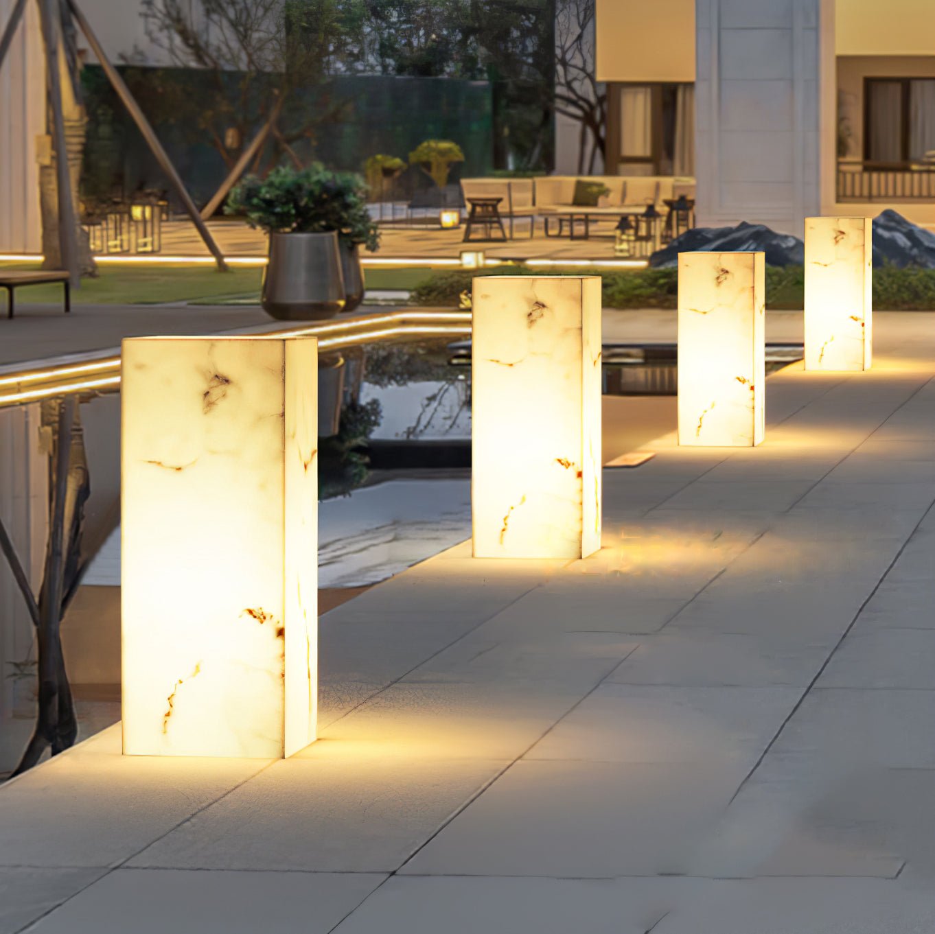 Imitation Marble Cube Exterior Light, Outdoor Wall Light, detail 5