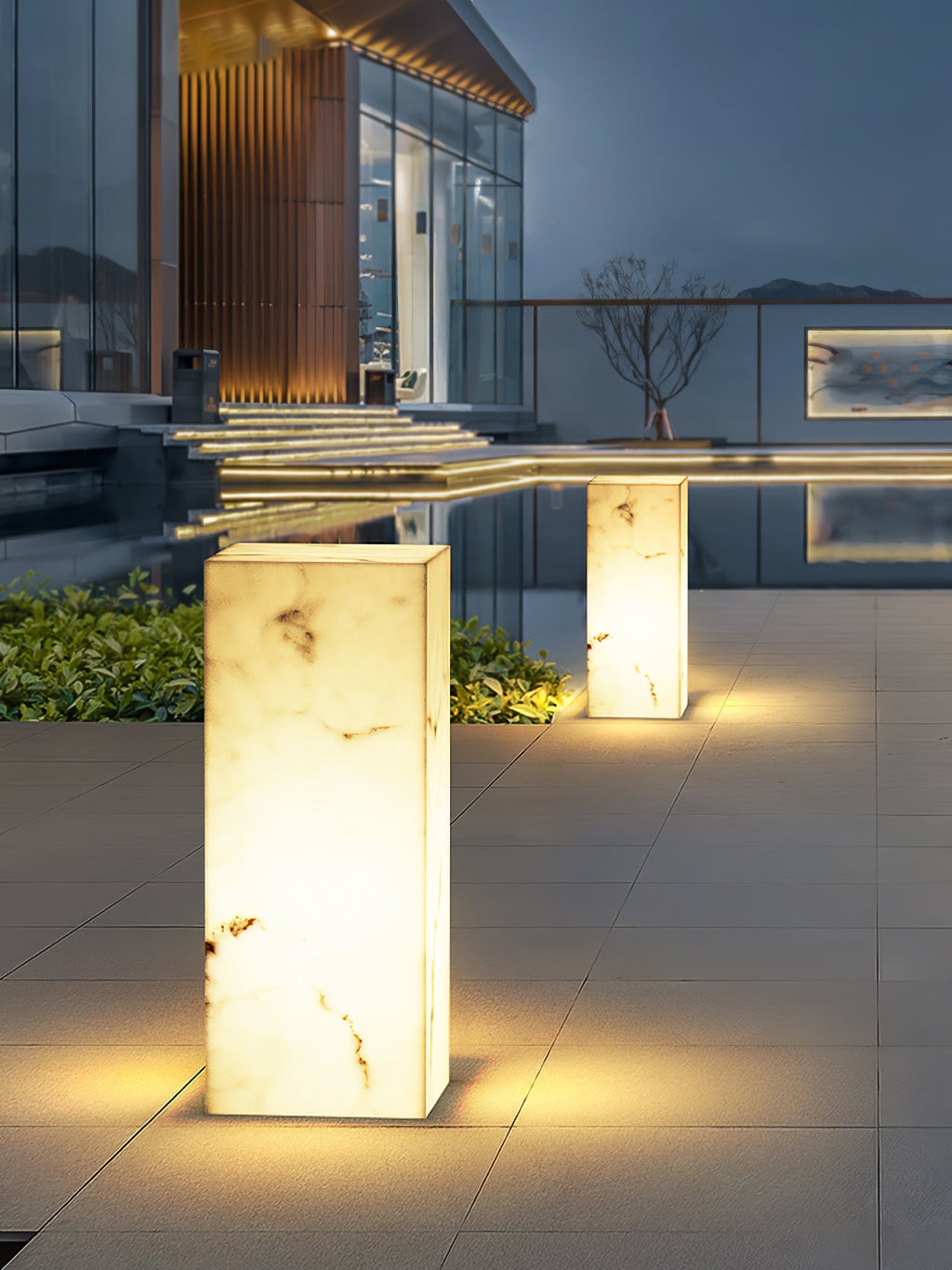 Imitation Marble Cube Exterior Light, Outdoor Wall Light, detail 9