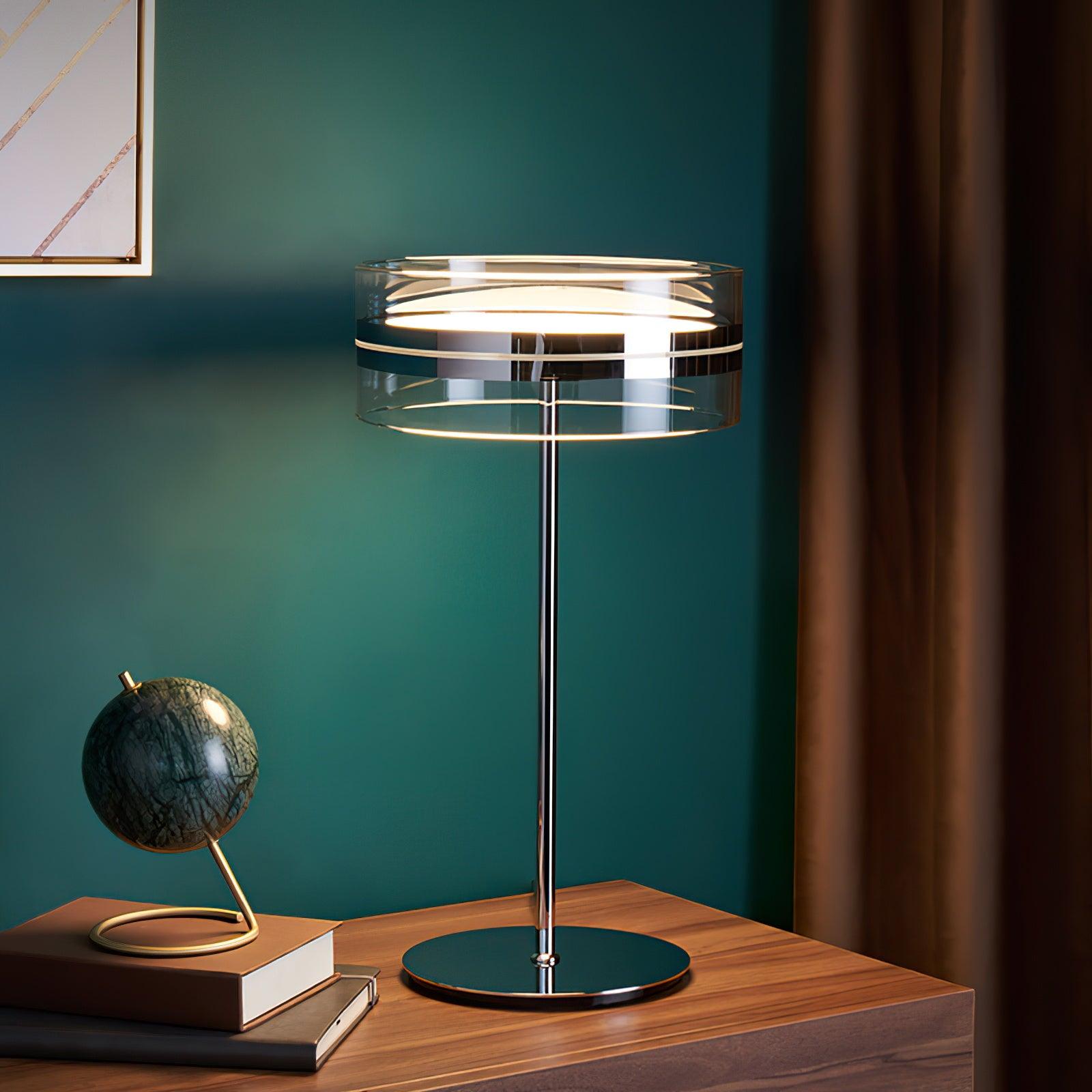 Impex Florina Chrome Table Light, Bedside Table Lamp, detail 3
