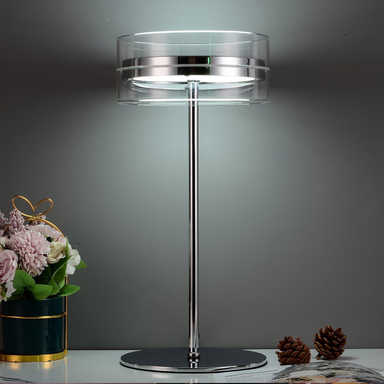 Impex Florina Chrome Table Light, Bedside Table Lamp, detail 4