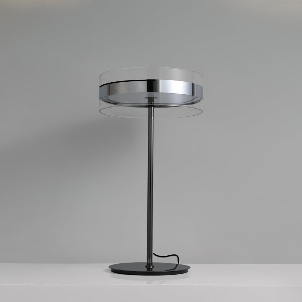 Impex Florina Chrome Table Light, Bedside Table Lamp, Iron, ∅ 7.9″ x H 15.7″