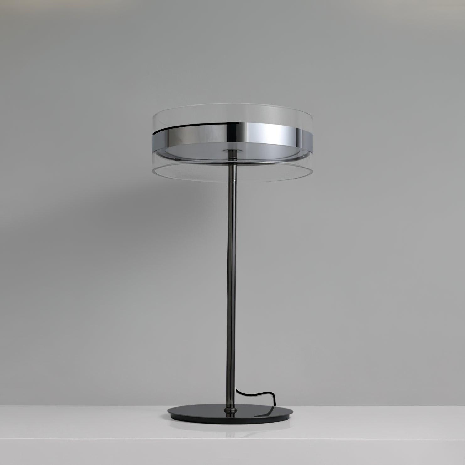 Impex Florina Chrome Table Light, Bedside Table Lamp, Iron, ∅ 7.9″ x H 15.7″