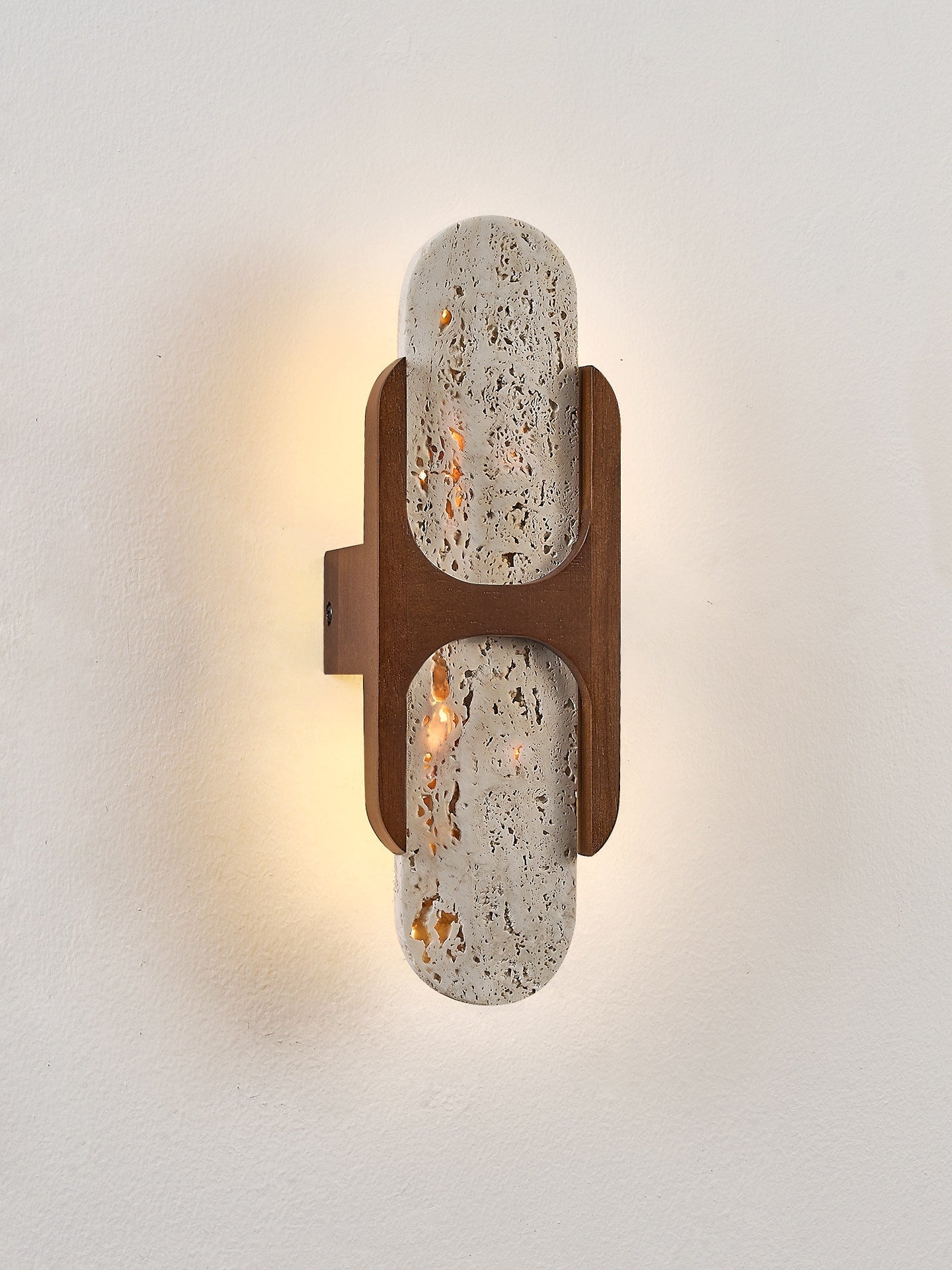 Isla Travertine Wall Light, Hardwired Wall Sconce, detail 4
