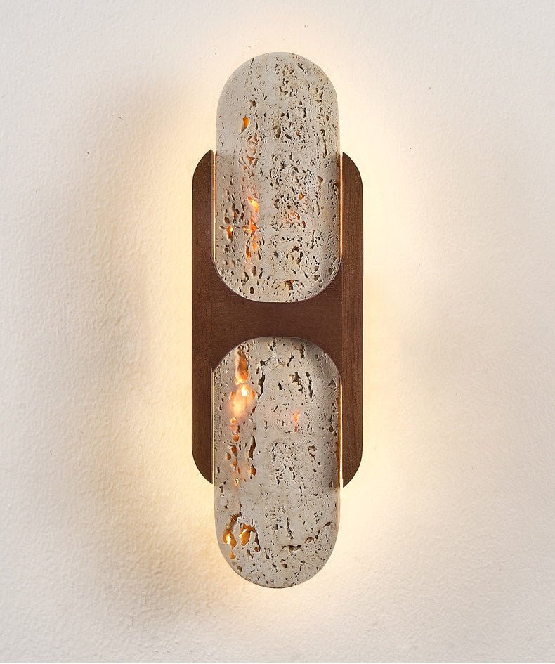 Isla Travertine Wall Light, Hardwired Wall Sconce, detail 9