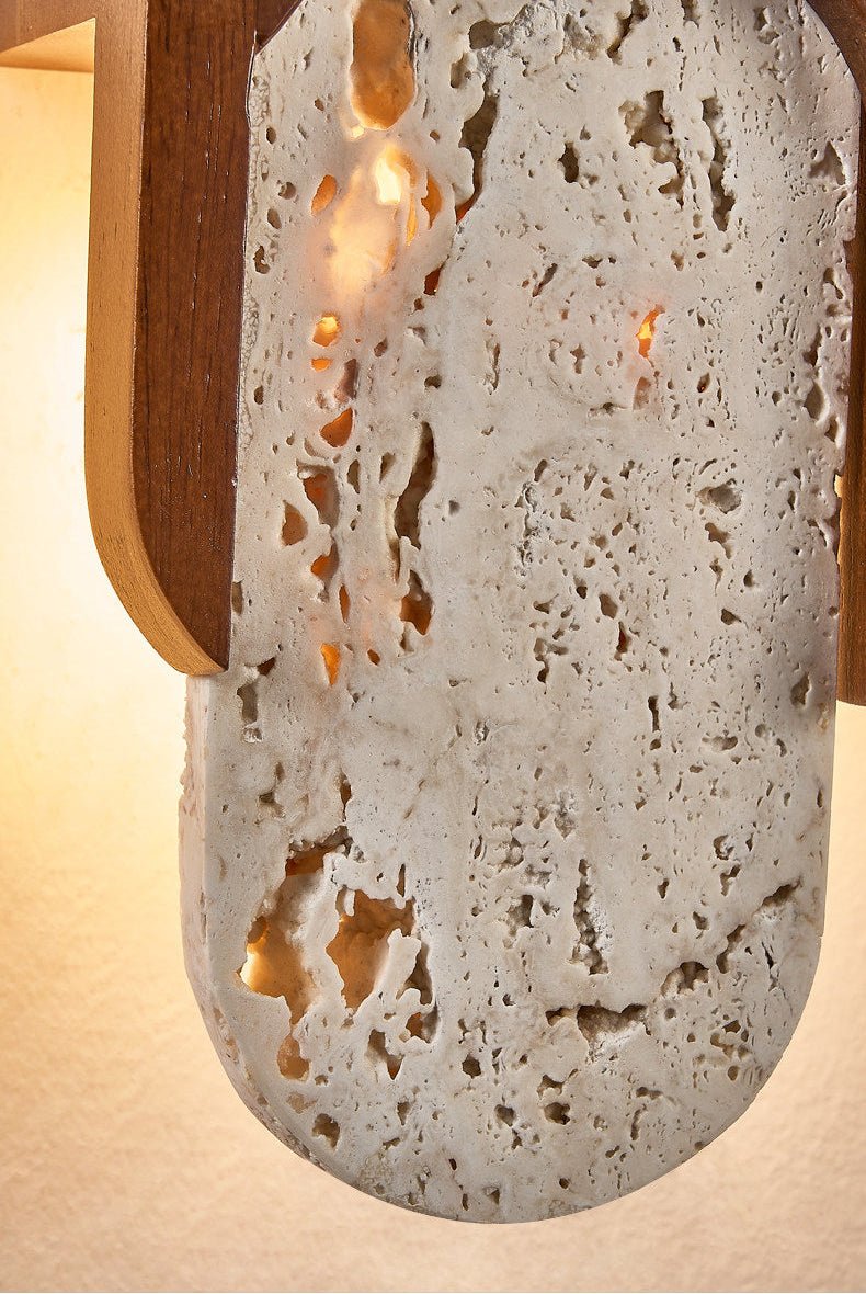 Isla Travertine Wall Light, Hardwired Wall Sconce, detail 12