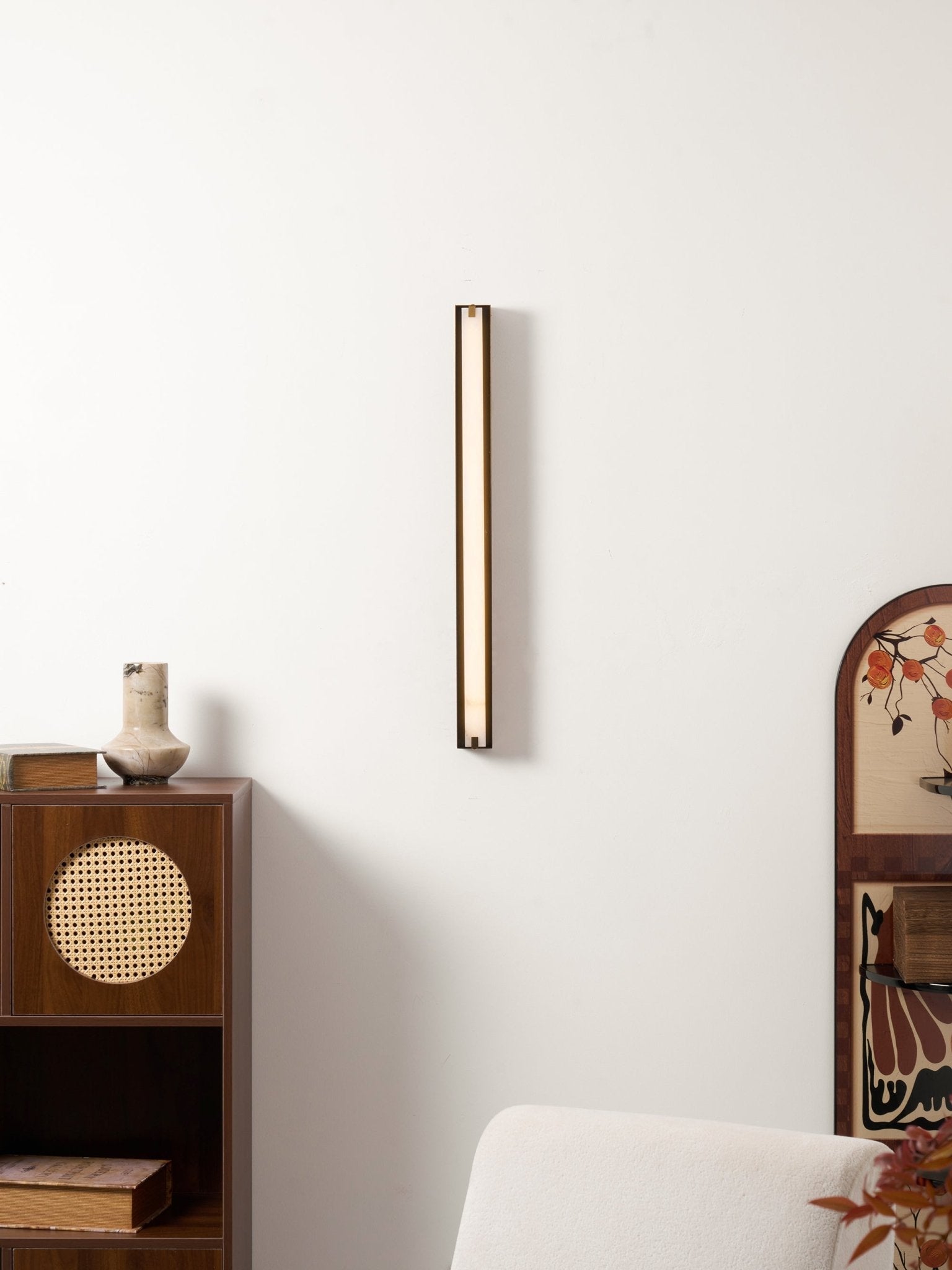 Isolde Alabaster Wall Light, Hardwired Wall Sconce, detail 4