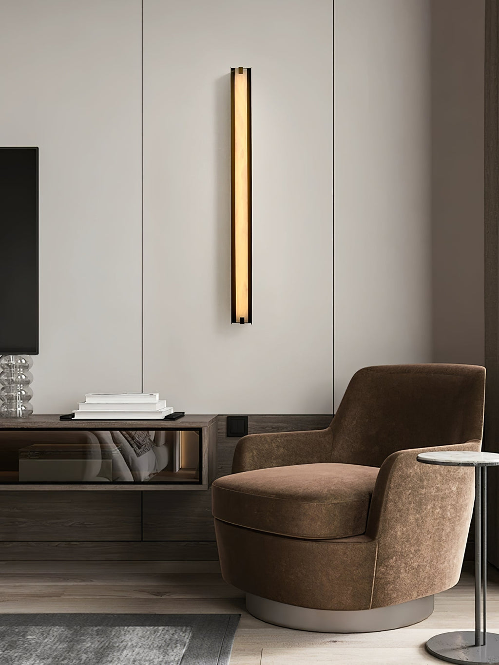 Isolde Alabaster Wall Light, Hardwired Wall Sconce, detail 27