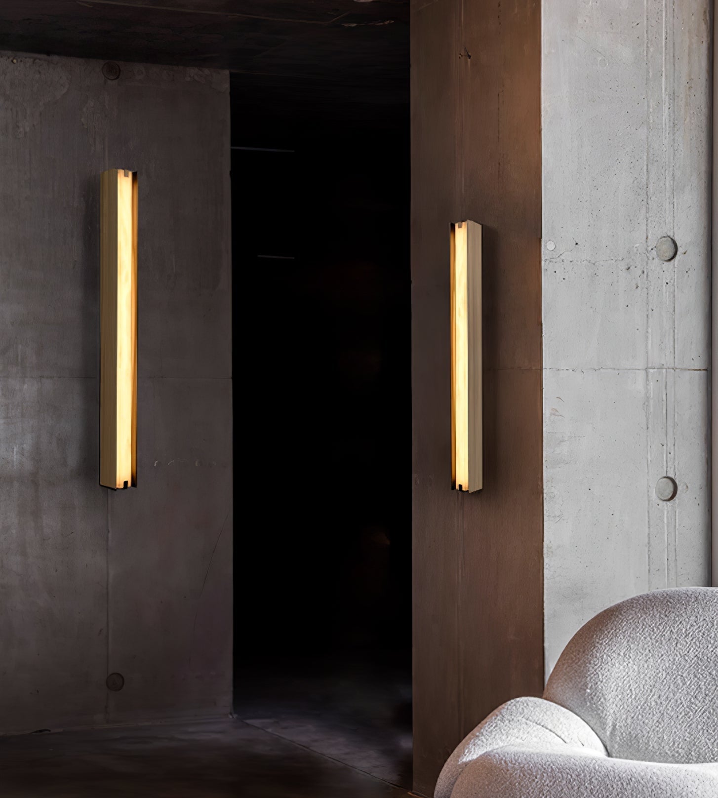 Isolde Alabaster Wall Light, Hardwired Wall Sconce, detail 3