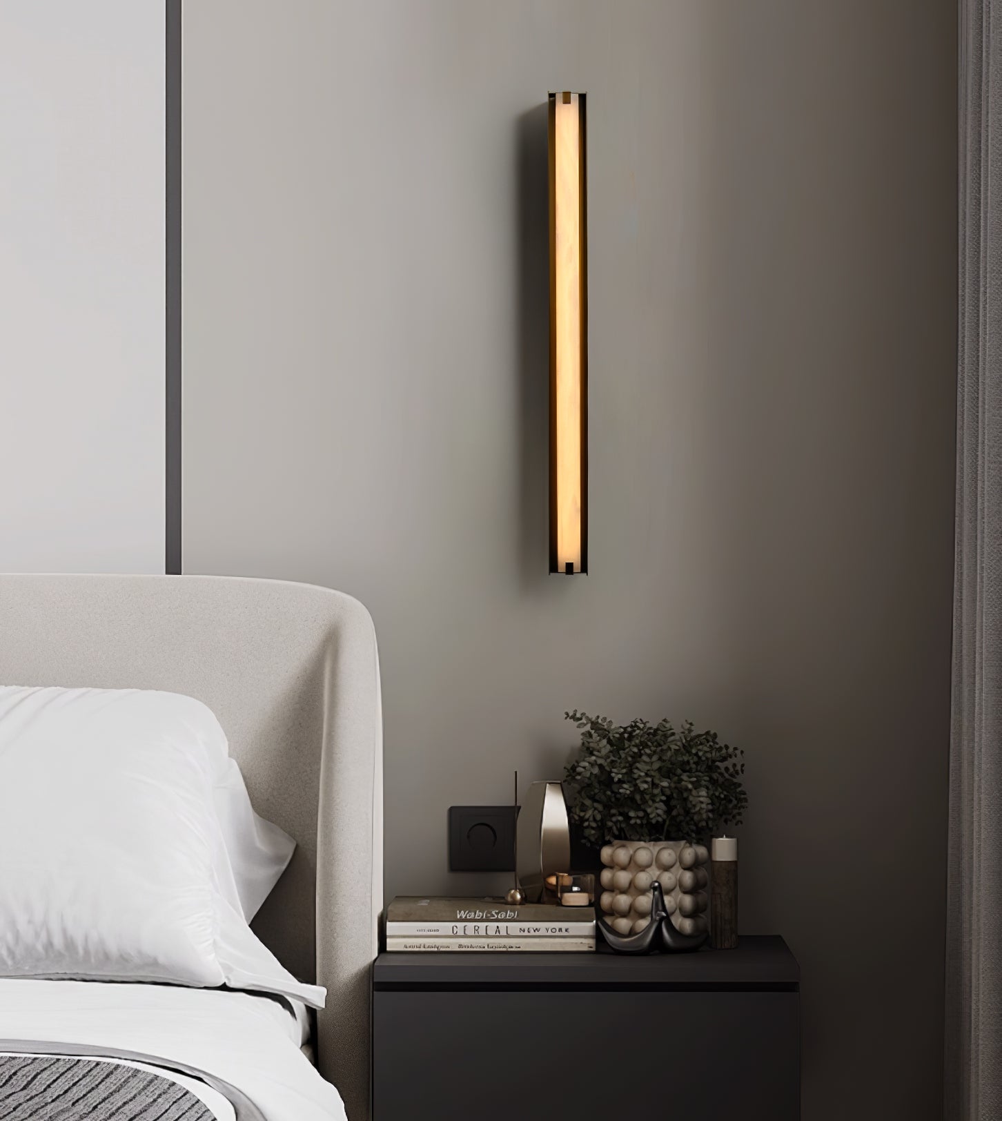 Isolde Alabaster Wall Light, Hardwired Wall Sconce, detail 13