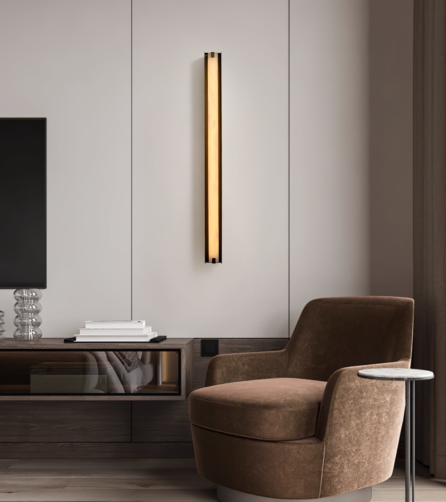 Isolde Alabaster Wall Light, Hardwired Wall Sconce, detail 2
