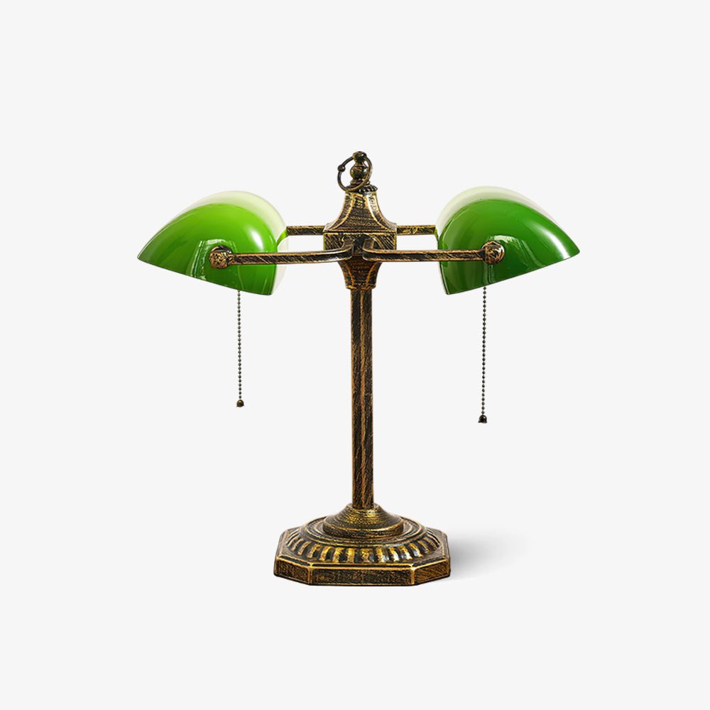 Jade Table Light, Bedside Table Lamp, Metal, ∅ 15.4″ x H 15.7″