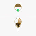 Gemstone Wall Light, Hardwired Wall Sconce, Brass, W 16.5 x H 17.7