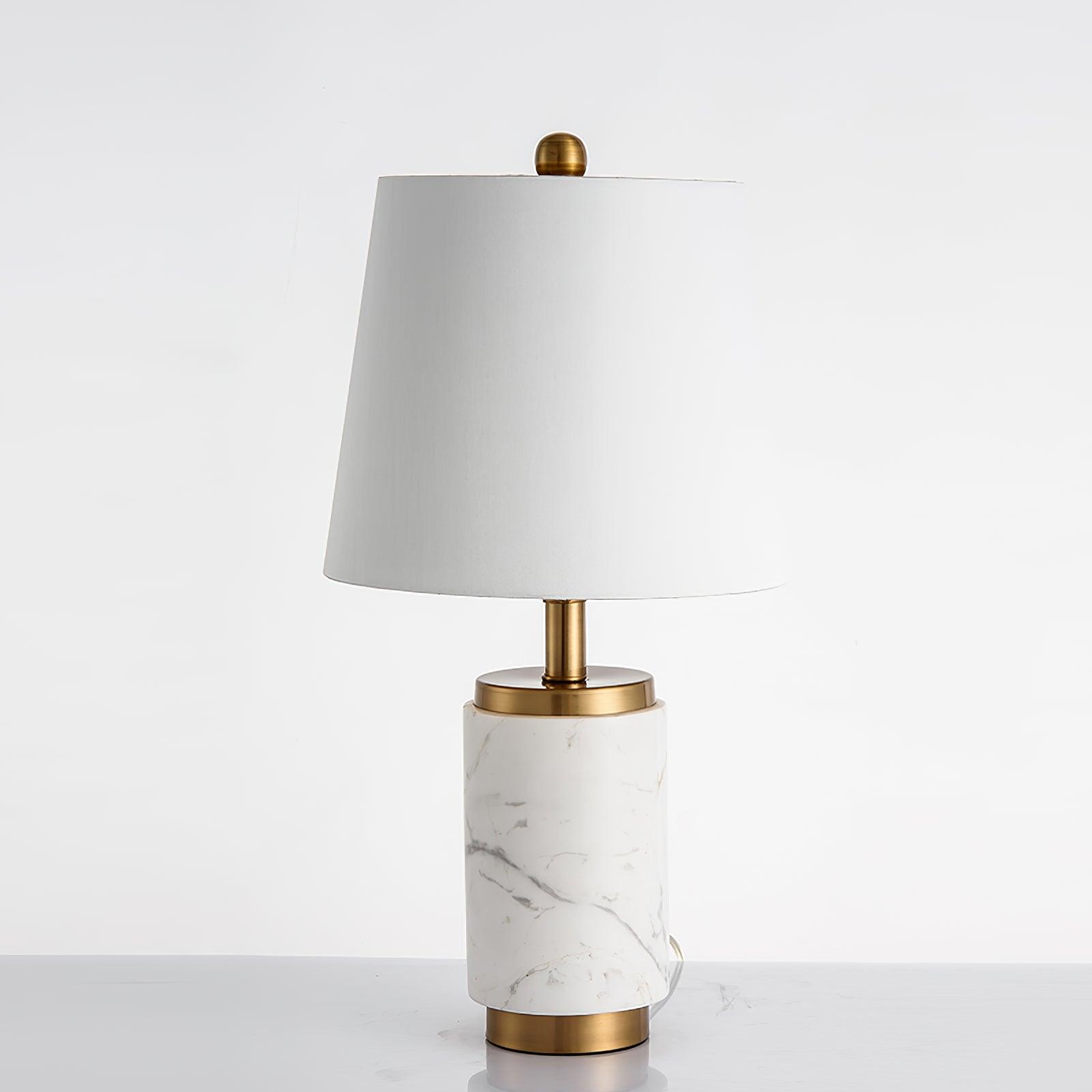 Joan Marble Table Light, Bedside Table Lamp, Metal, ∅ 11″ x H 20.8″