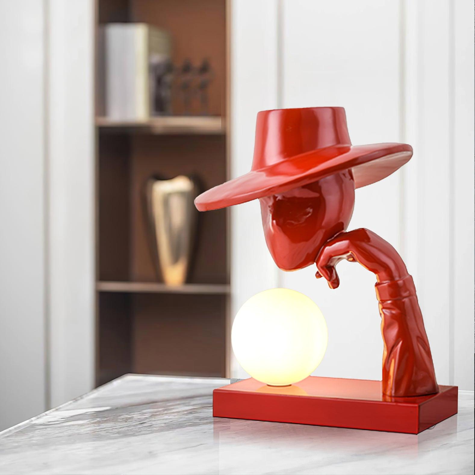 Glass Juni Resin Novelty Lamp, Bedside Table Lamp, detail 8